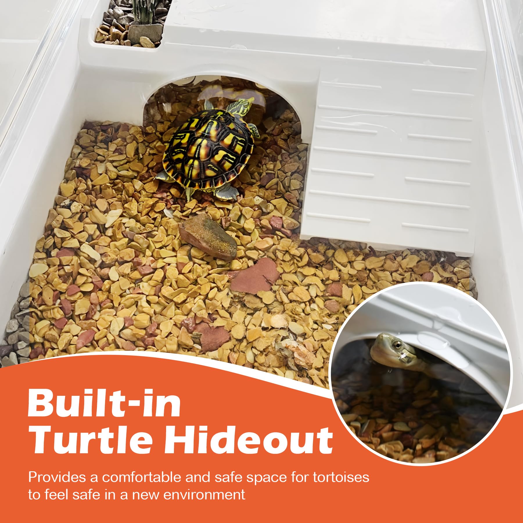 Azv Turtle Tank Habitat Kit,Complete Aquatic Tortoise Starter Enclosure With Filter,Basking Platform With Hideout,Multi-Function