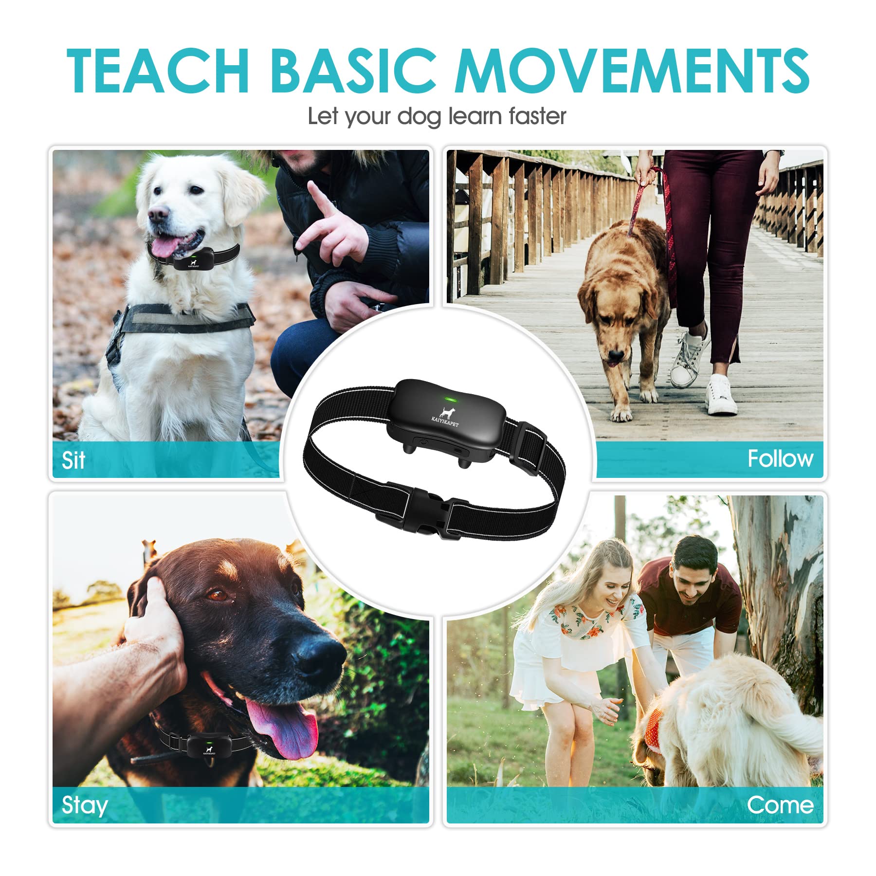Kaiyikapet Dog Training Collar Receiver, Single Collar Without Remote (Requires Remote Control To Operate), Not Compatible With