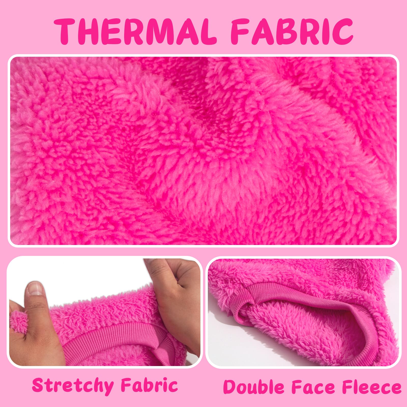 2 Cute Dog Sweaters For Girls - Fall/Winter Warm Fleece Chihuahua & Small Dog Clothes