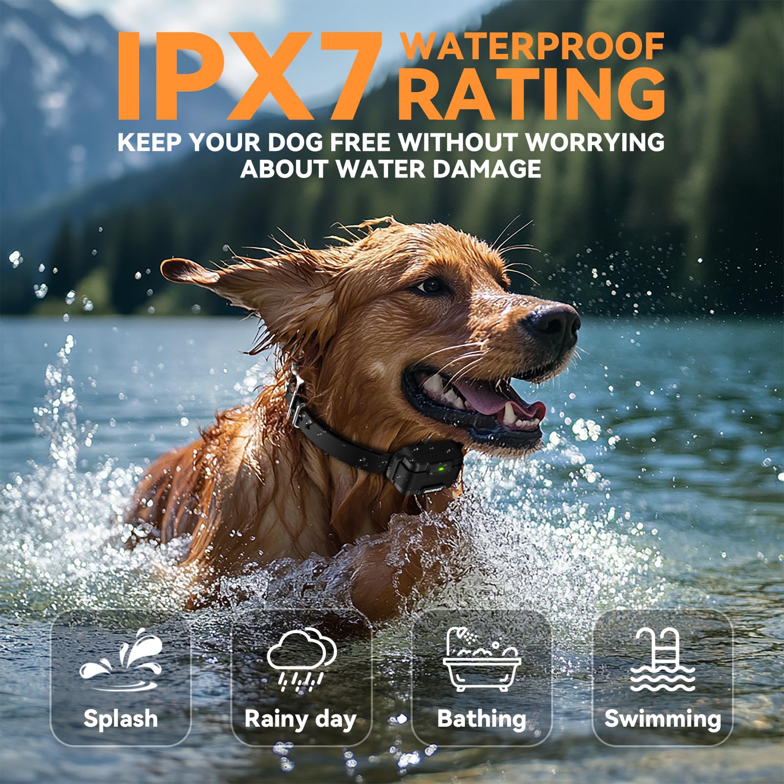 Shock Collar For Dogs, 3200Ft Dog Training Collar With Remote Control, Ipx7 Tpu Waterproof Dog Collar With Buzzer, Vibration, Sa