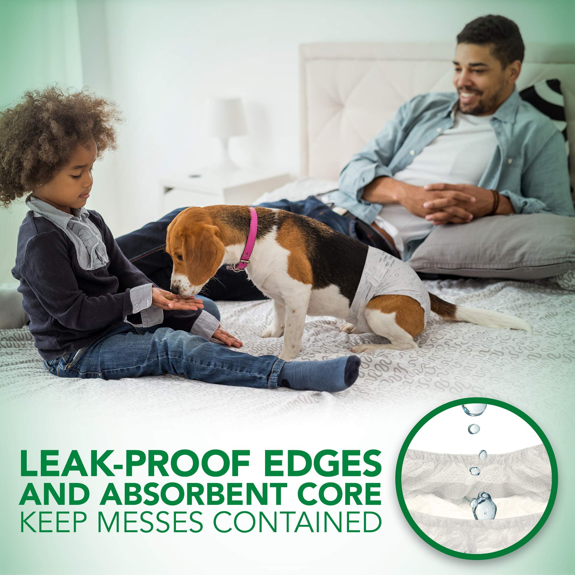 Vets Best Comfort Fit Dog Diapers - Disposable Female Dog Diapers - Absorbent with Leak Proof Fit - Medium, 30 Count
