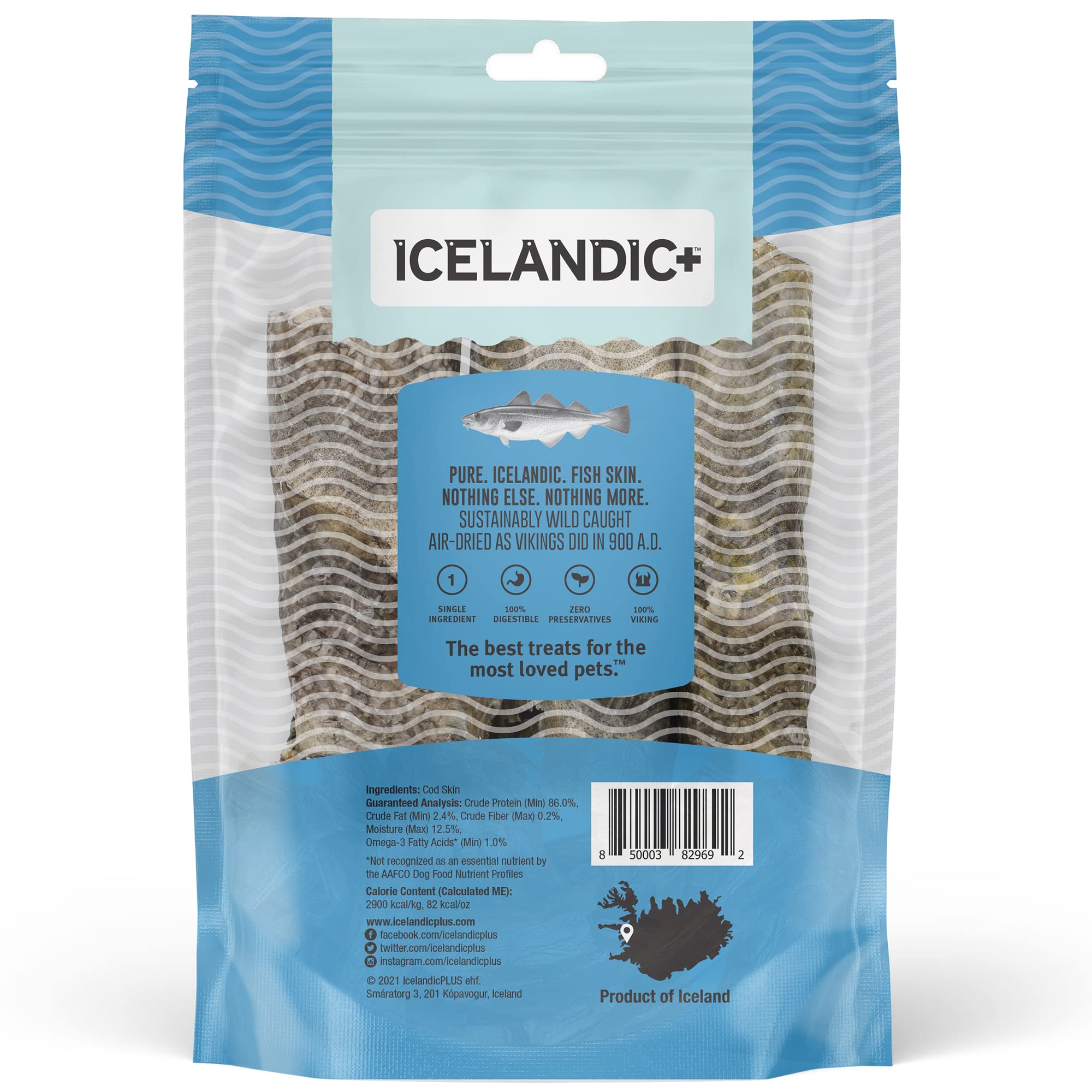Icelandic Dog Cod Skin Chew Stick 5 Inches 3 Pack