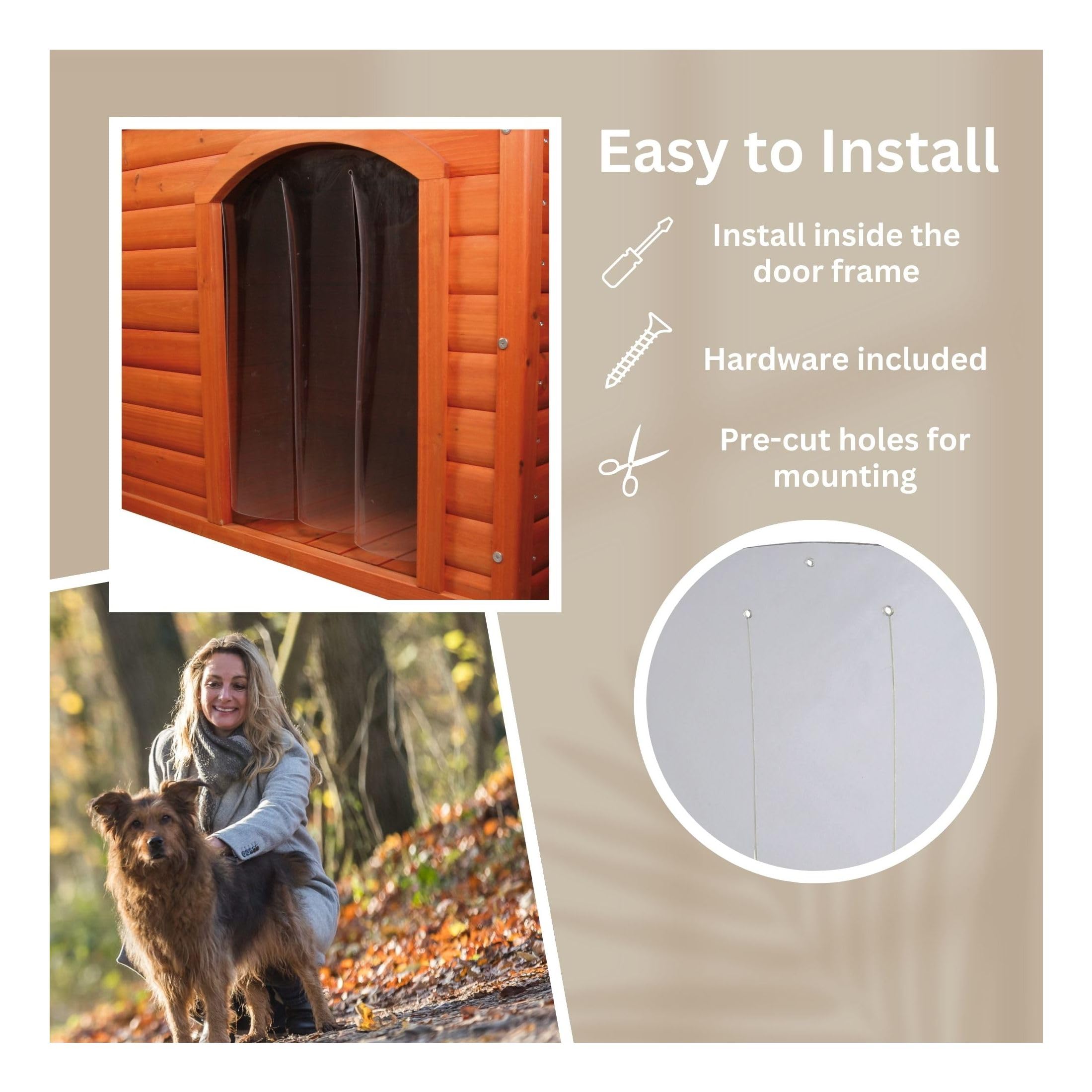Trixie Vinyl Dog Door Flap, Fits 13.2 X 20.5-In Wooden Dog House Opening, Replacement Doggie Door Curtain Flap For Wooden Doghouses