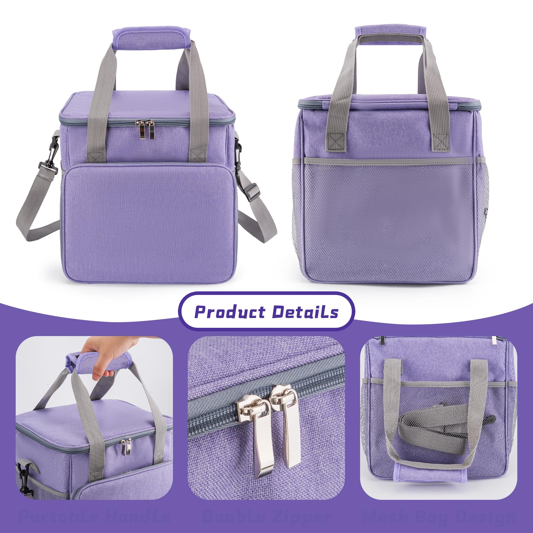 SMYV Pet Grooming Bag for Dog Grooming Supplies, Dog Tote Travel Bag for Pets Grooming Tools Kit Accessories - Purple