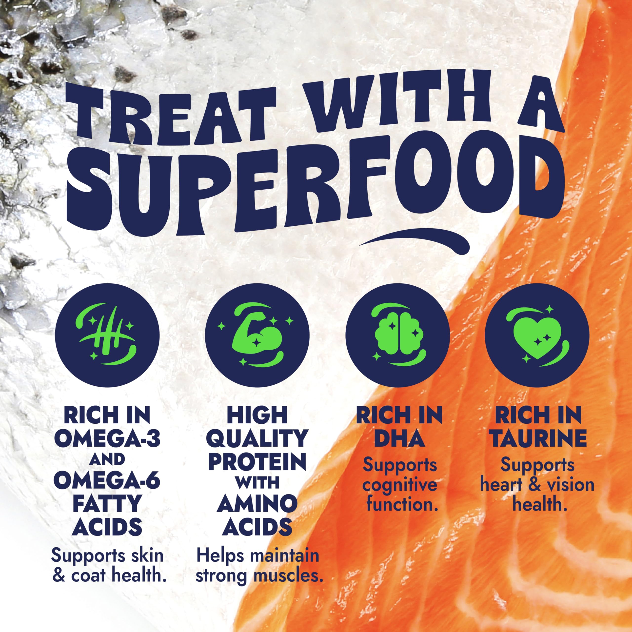 Finfare Freeze Dried Dog Treats, Salmon Crumbles, Protein & Omega-3s, Grain Free Salmon Dog Training Treats and Meal Topper, Cra