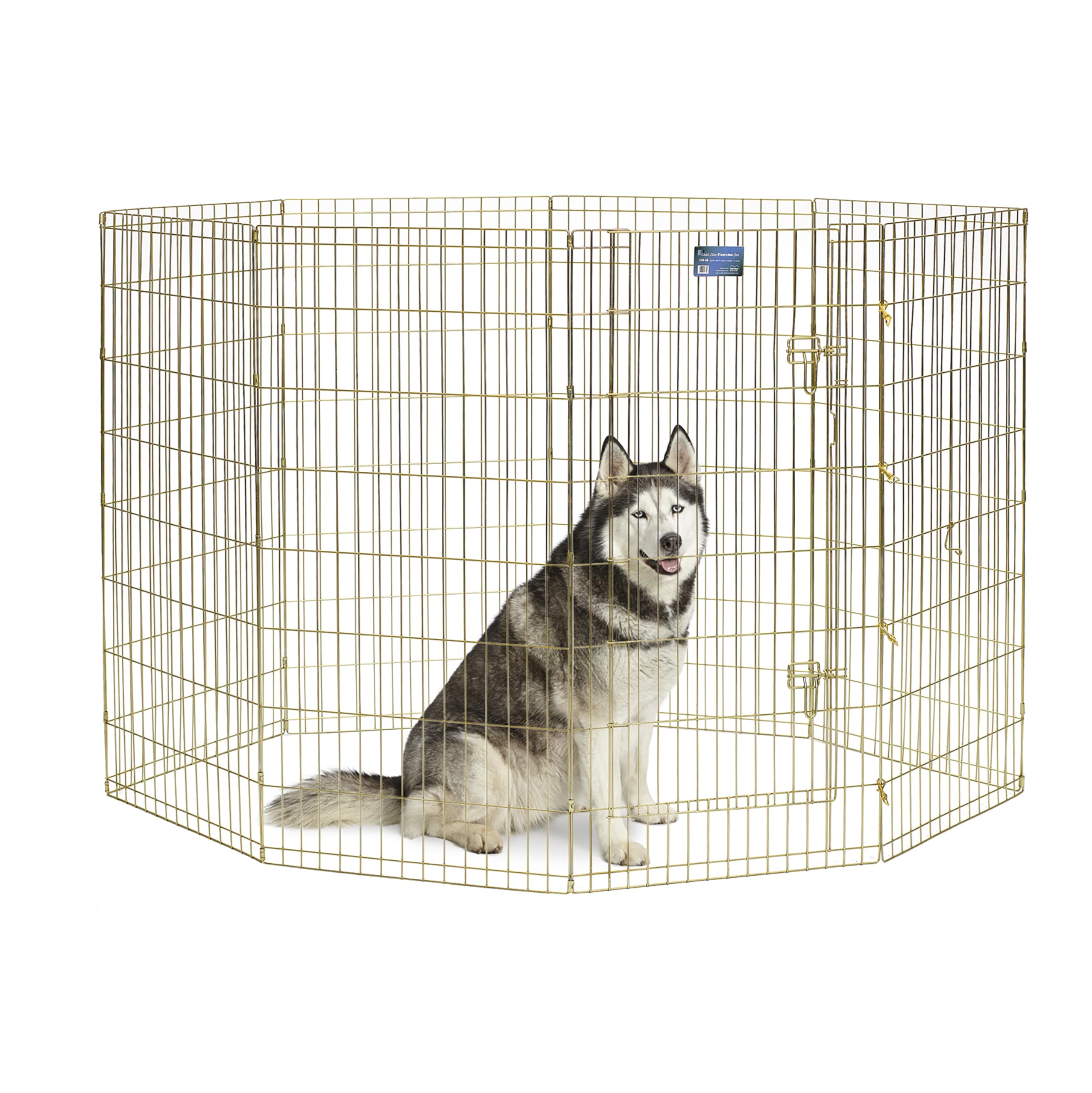 Midwest Homes For Pets Dog Exercise Pen & Playpen, 24'W X 48'H, No Door, Gold Zinc