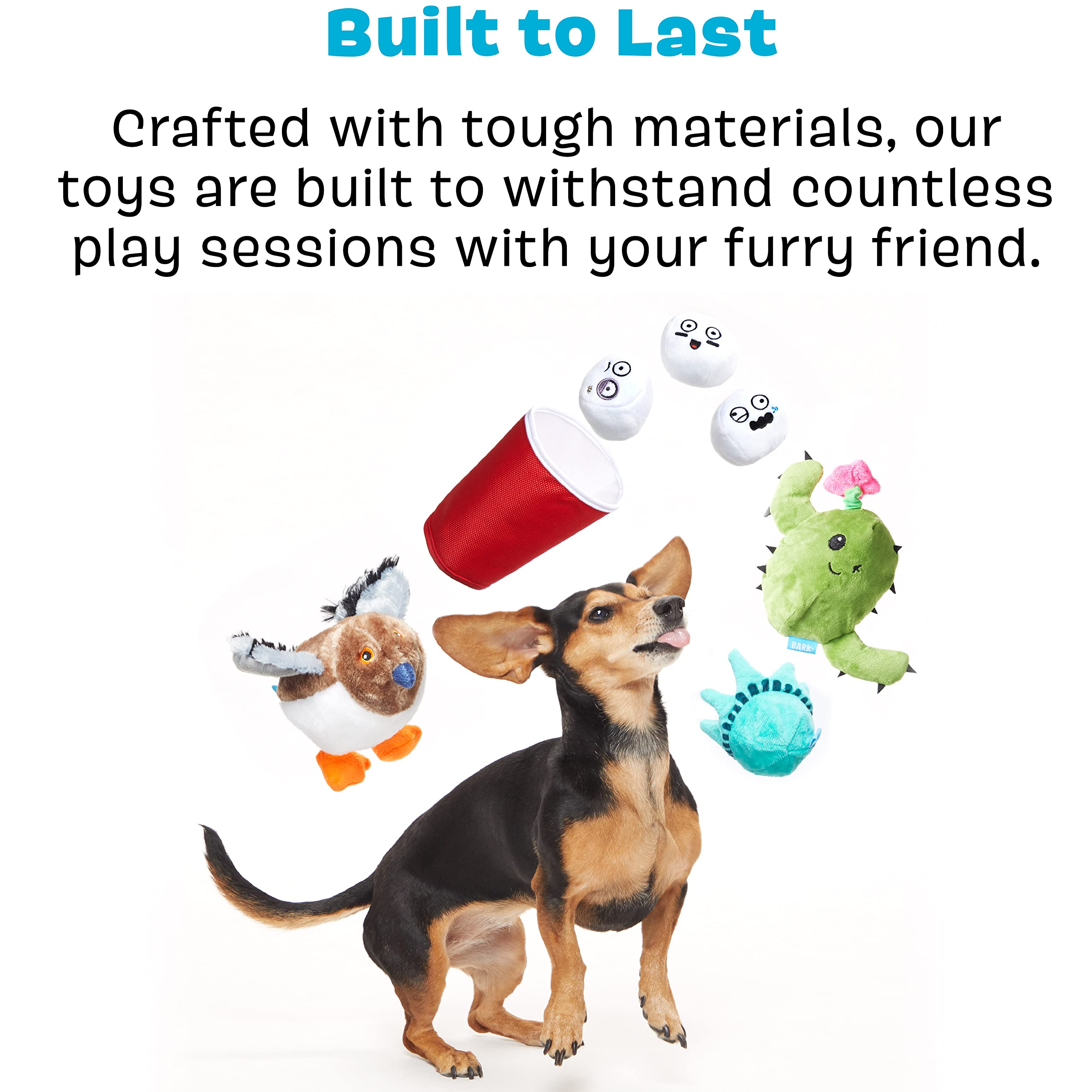 Barkbox 2 in 1 Interactive Plush Dog Toy - Rip and Reveal Dog Toy  Stimulating Squeaky Pet Enrichment and Puppy Toys  Sub Zero C