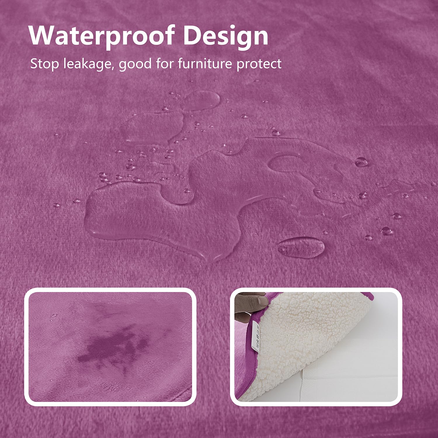 Bigbeer Cat Blanket,Waterproof Dog Blankets For Small Dogs, Washable Pet Puppy Sherpa Throw Protector For Bed Couch Sofa Furnitu