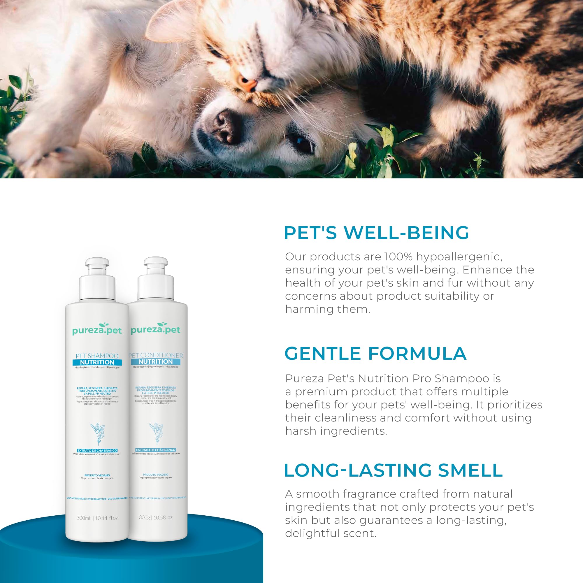 Nutrition Hypoallergenic Professional Shampoo for Pets - Fur Cleanse, Nourishment & Hydration, Pet Grooming Products, Horse, Cat