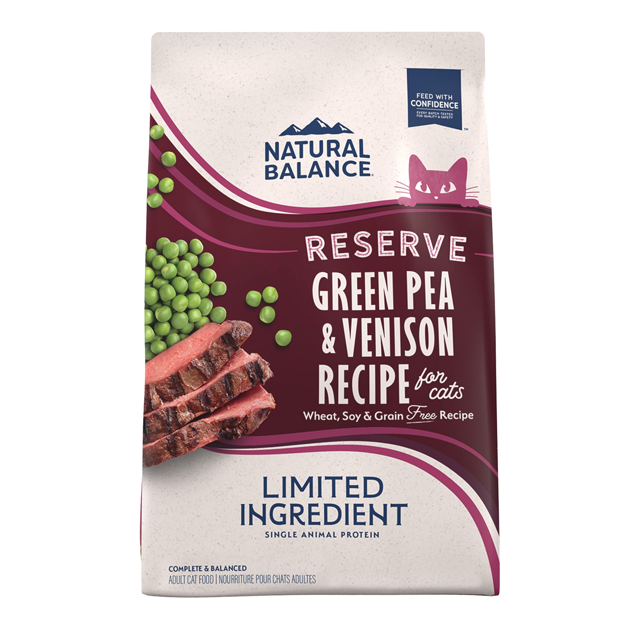 Natural Balance Limited Ingredient Reserve Grain Free Dry Cat Food, Green Pea & Venison Recipe, 8 Pounds