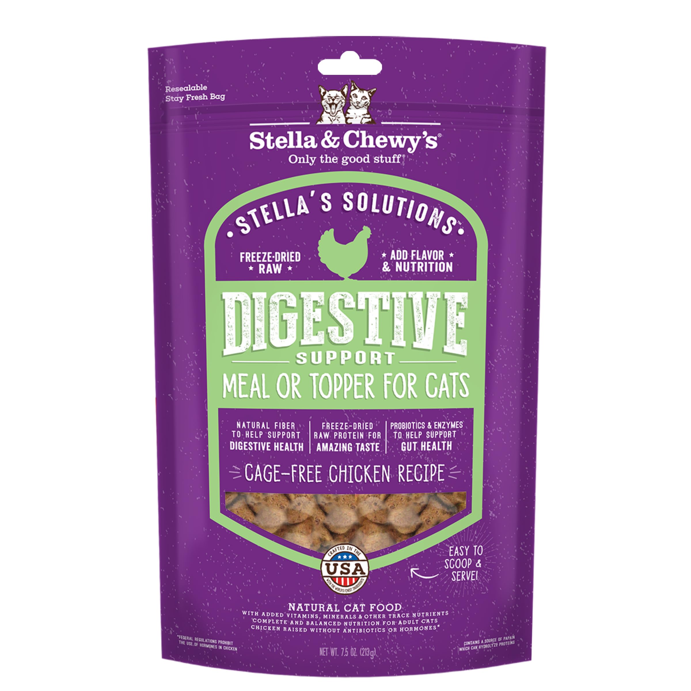 Stella & Chewys - Stellas Solutions Digestive Boost - Cage-Free Chicken Dinner Mixer - Freeze-Dried Raw, Protein Rich, Grain Fr