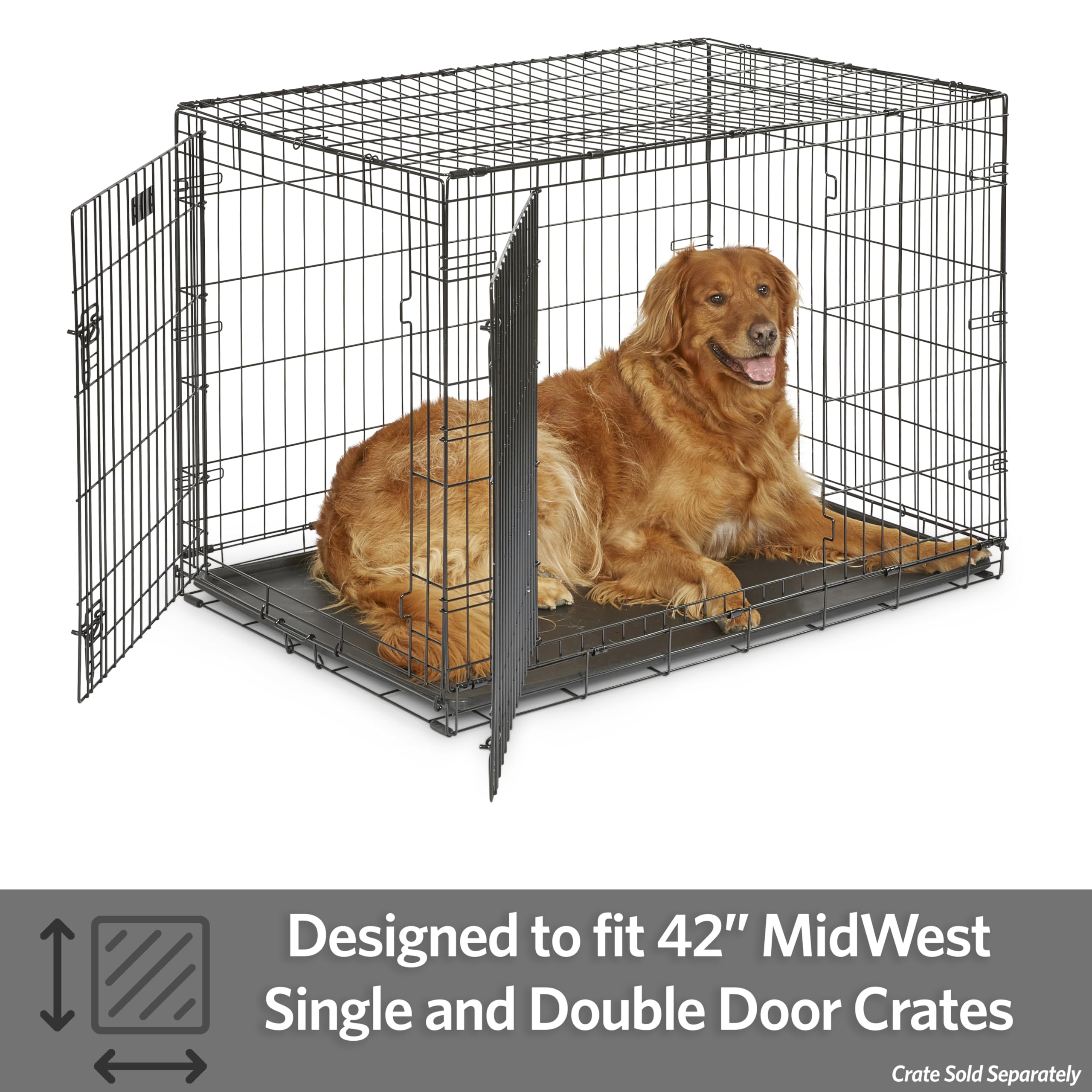 MidWest Homes for Pets Black Replacement Pan for 42" Dog Crate, 40.6"L x 27.2"W, Durable Polypropylene (PP) Model 9PAN