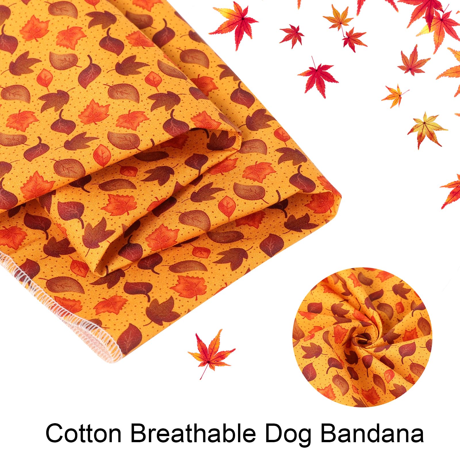 Aring Pet Fall Bandana - Cotton Fall Leaves Dog & Cat Triangle Bibs For Boy & Girl Pets