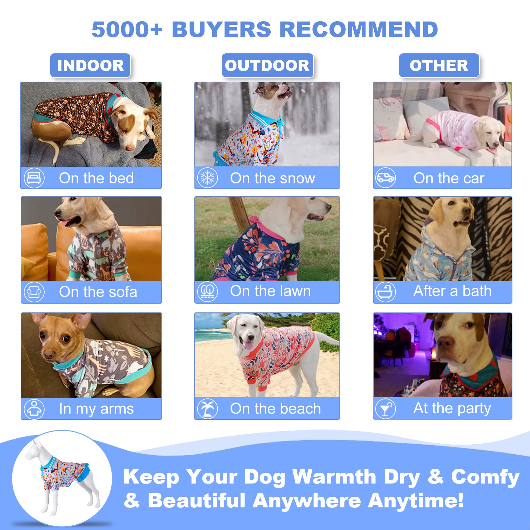Lovinpet Large Dog Jacket, Warm Flannel Fabric, Woodland Musicians Forest Jam Breeze Prints, Dog Sweater, Winter Coat For Cold W