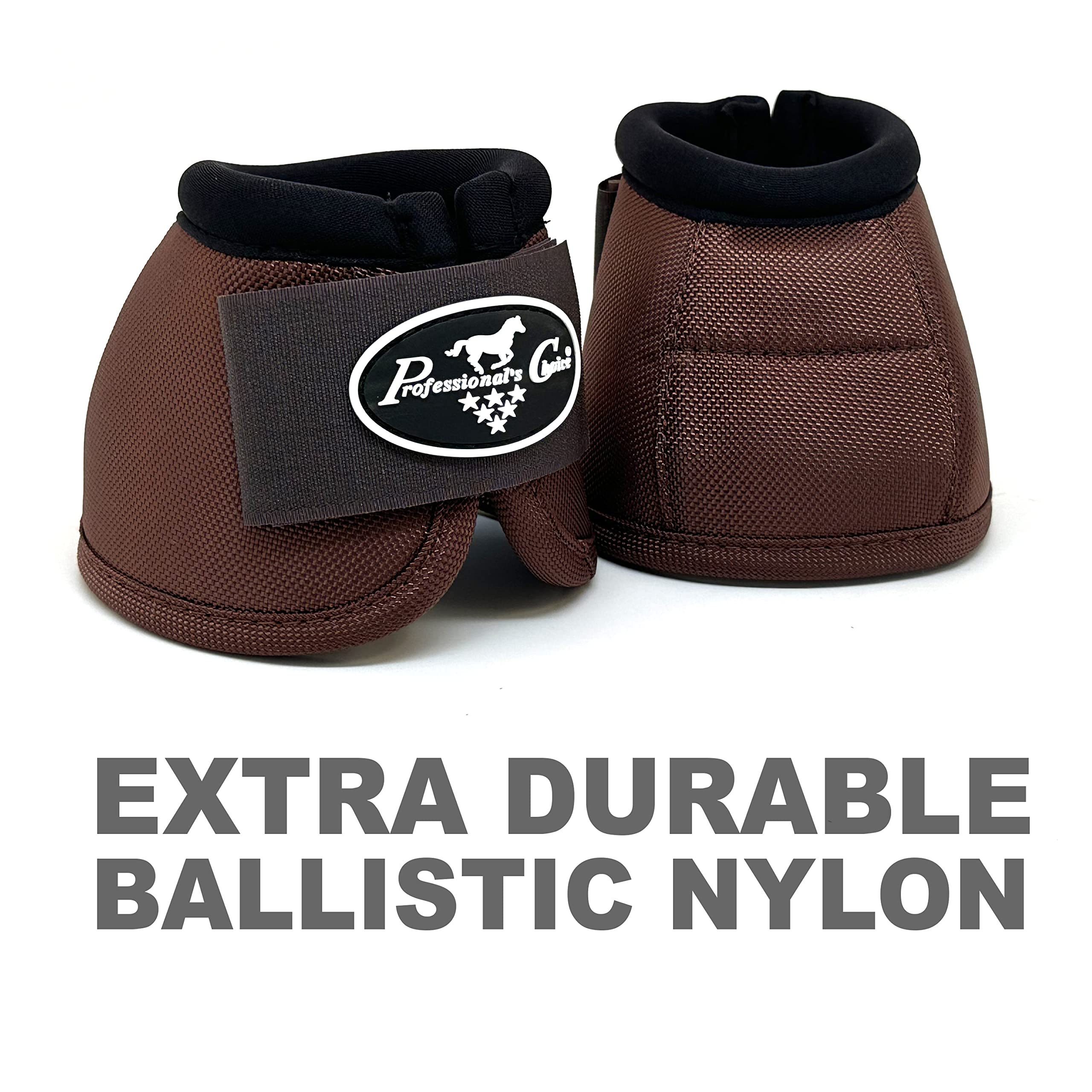 Professionals Choice Equine Ballistic Hoof Overreach Bell Boot, Pair (X-Large, Chocolate Brown)