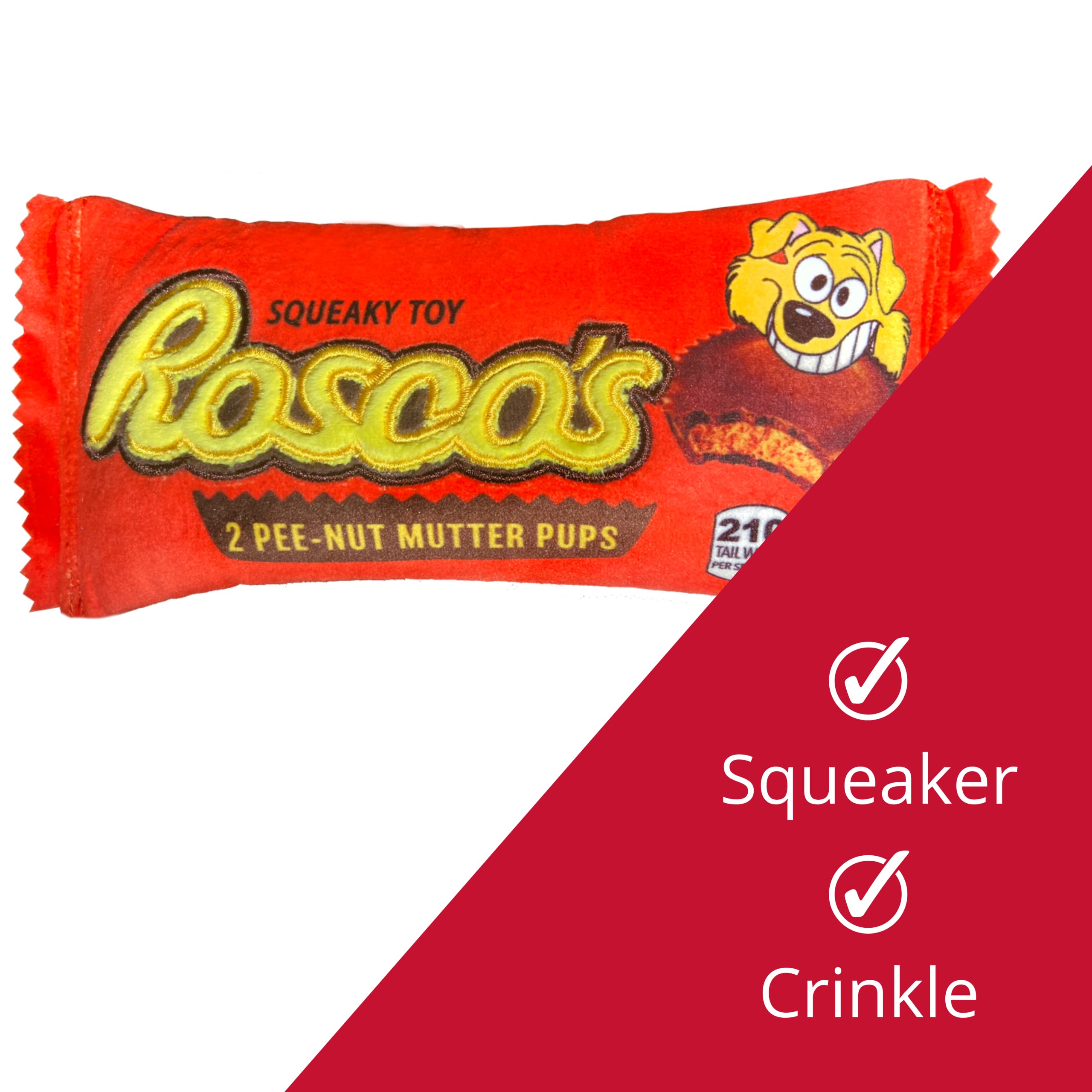 Huxley & Kent For Dogs | Roscos (Large) | Power Plush Dog Toy With Squeaker