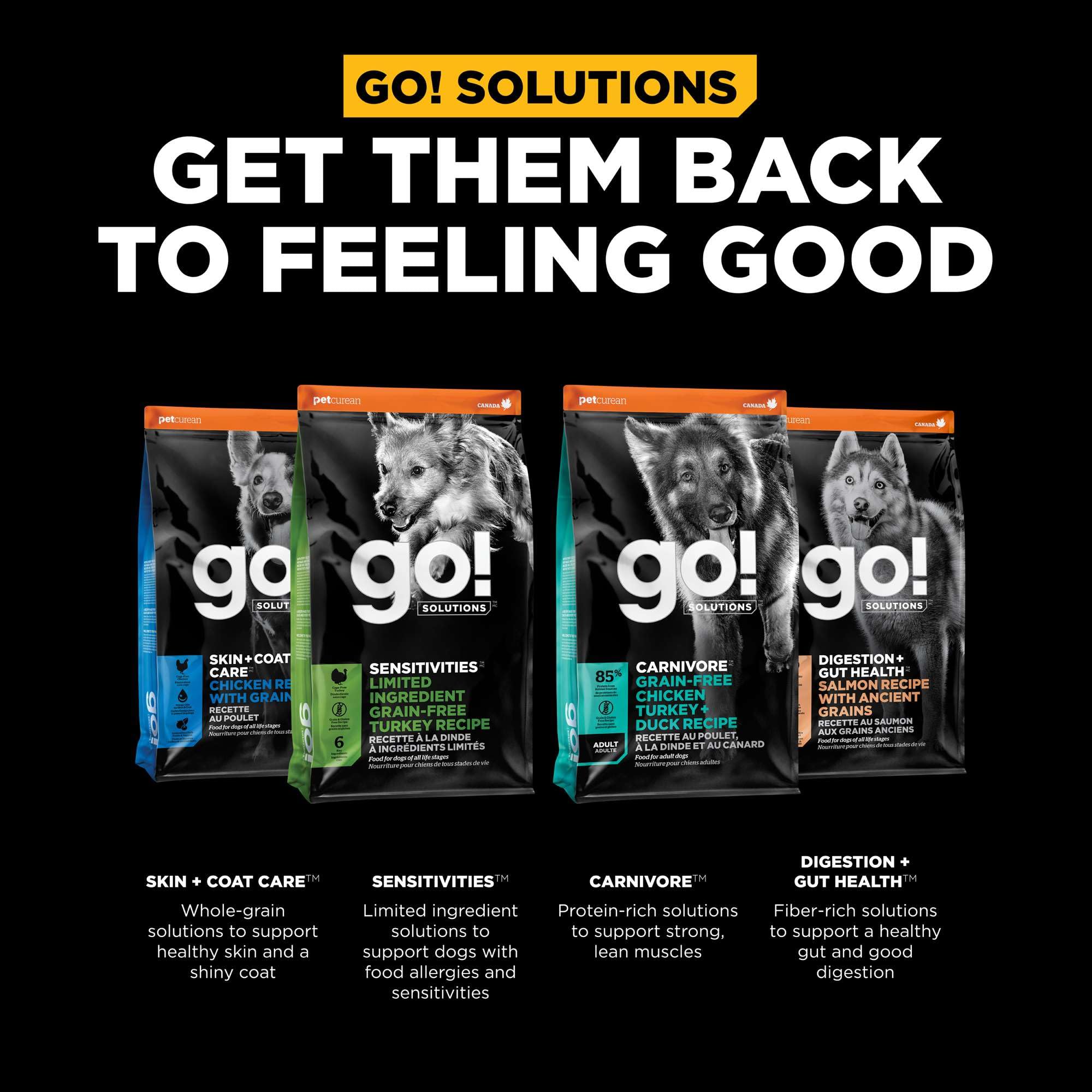 Go! Solutions Weight Management + Joint Care Salmon Grain-Free Dry Dog Food, Premium Kibble for Adults & Seniors with Added Gluc