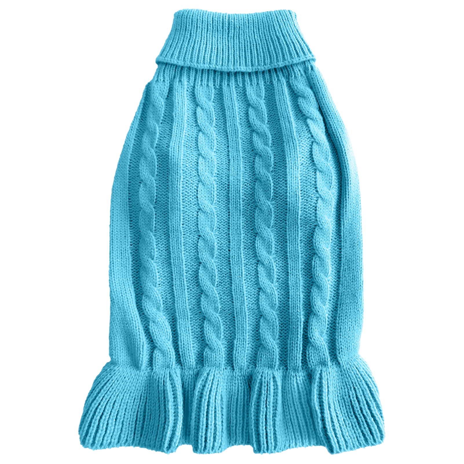 Chborchicen Small Dog Sweaters Knitted Pet Cat Warm Dog Sweatshirt Winter Clothes Kitten Puppy Sweater (Xs, Dress-Sky Blue)