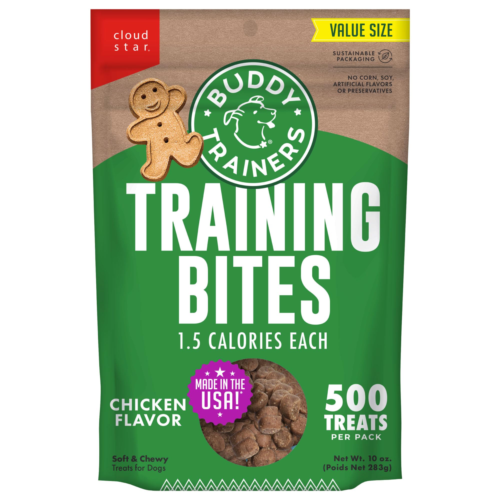 Buddy Biscuits Trainers 10 oz. Pouch of Training Bites Soft & Chewy Dog Treats Made with Chicken Flavor