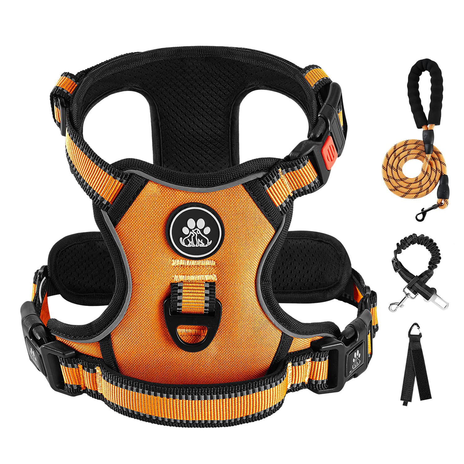 Ivy&Lane No Pull Dog Harness For Medium Dogs, Dog Vest Harness With Leash, Safety Belt And Storage Strap, Fully Adjustable Harne