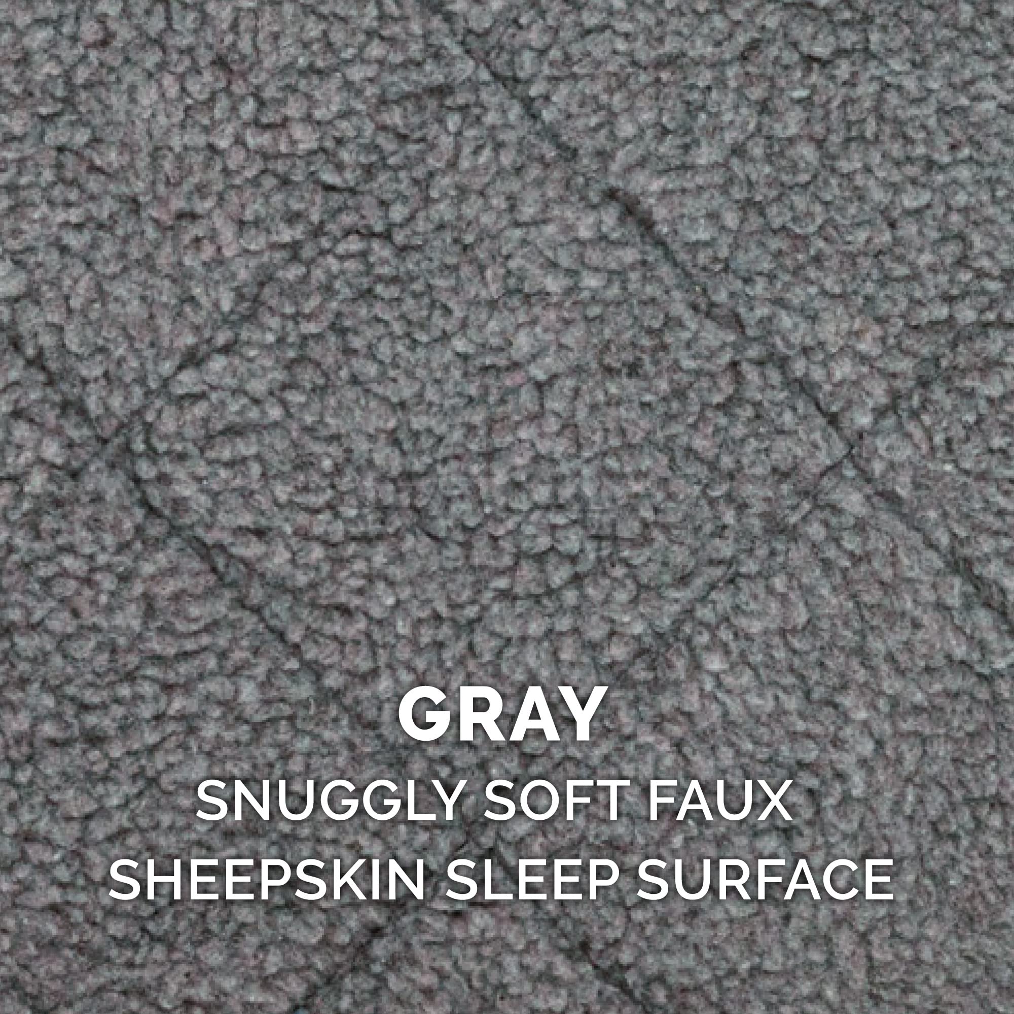 Furhaven Dog Bed For Medium/Small Dogs & Indoor Cats, 100% Washable, Sized To Fit Crates - Sherpa Fleece Bolster Crate Pad - Gra