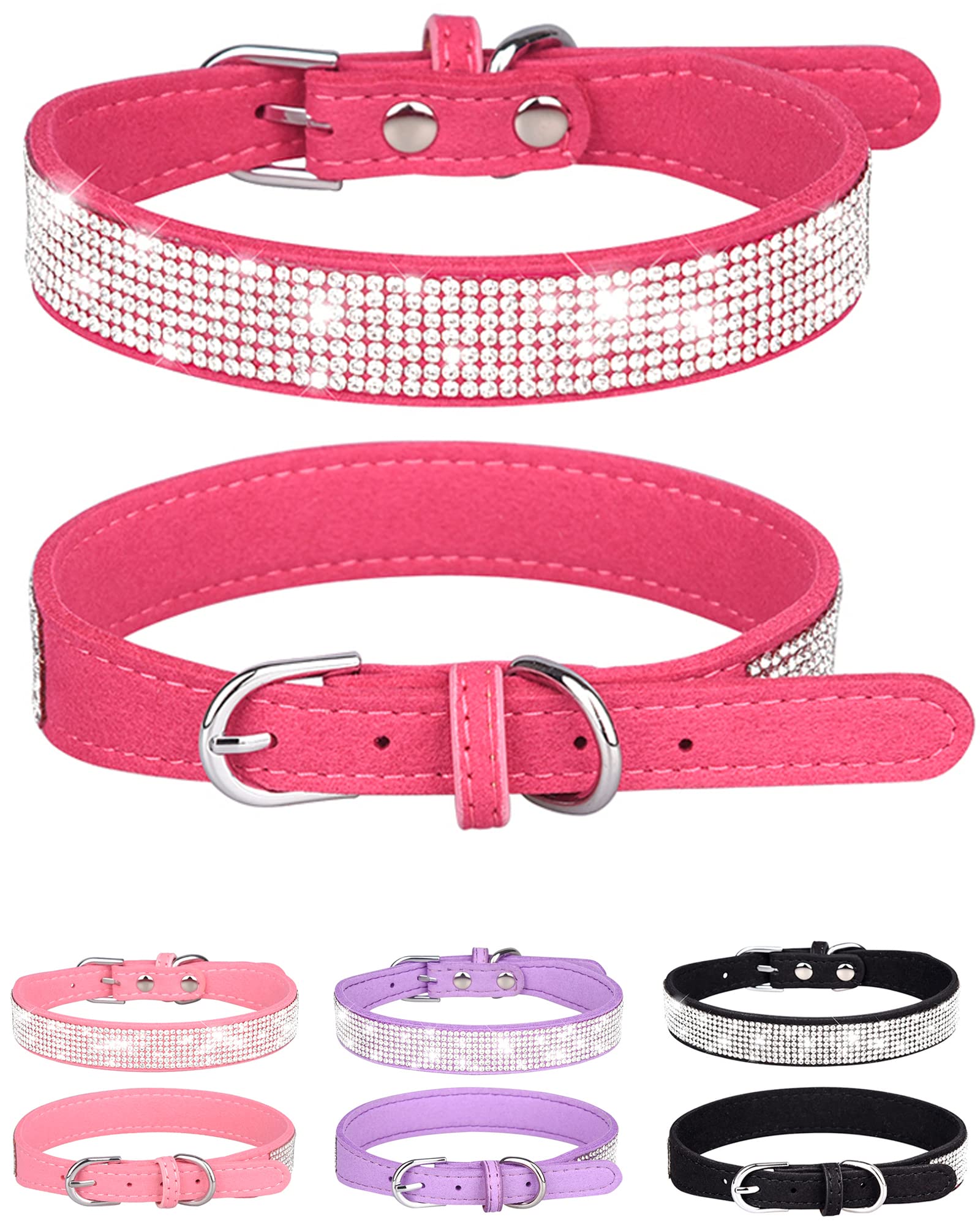 Bling Dog Collar For Small Medium Large Dogs, Rhinestone Dog Collars For Girl And Boy Dog, Diamond Puppy Collars, Adjustable Lea