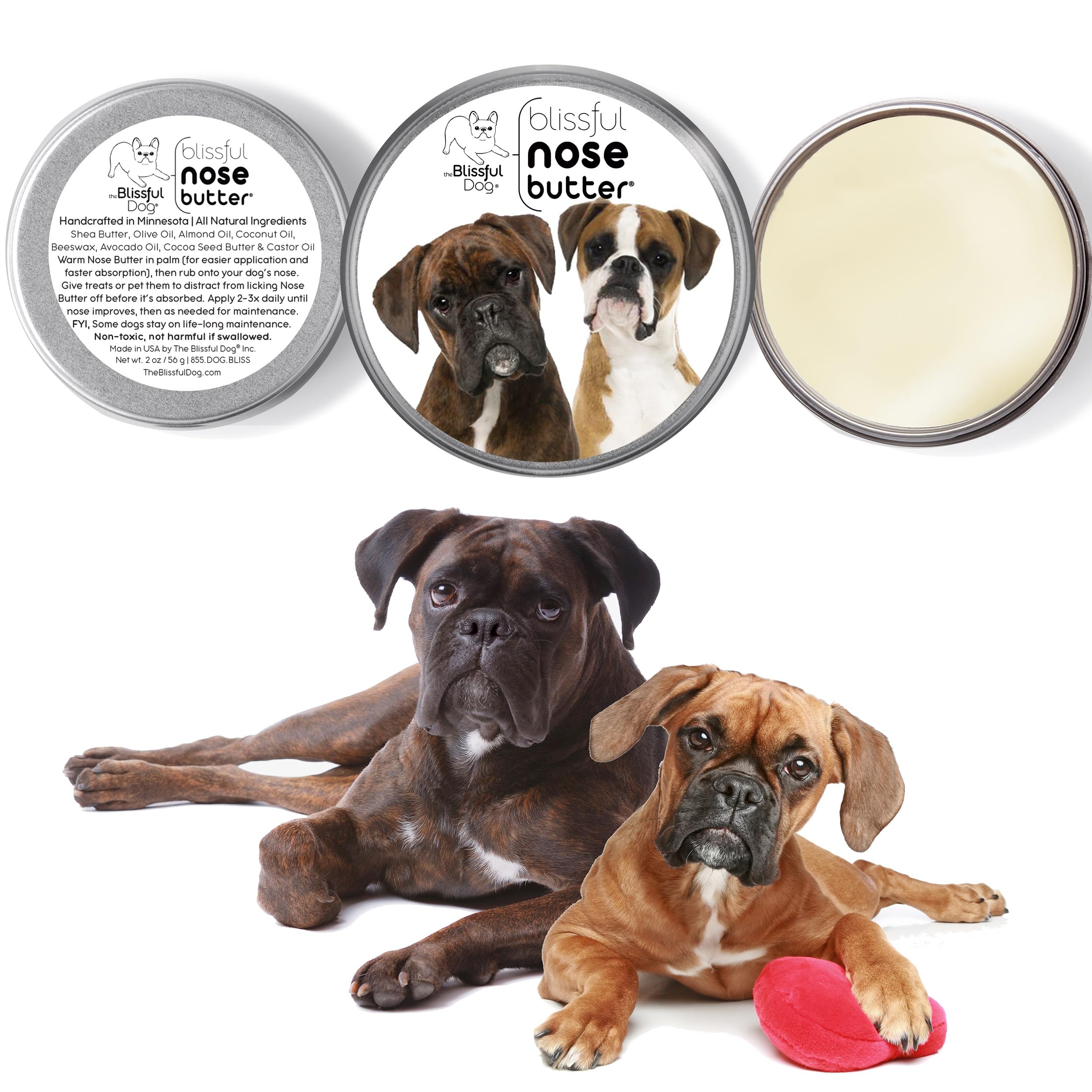 The Blissful Dog Boxer Duo Unscented Nose Butter, 1-Ounce