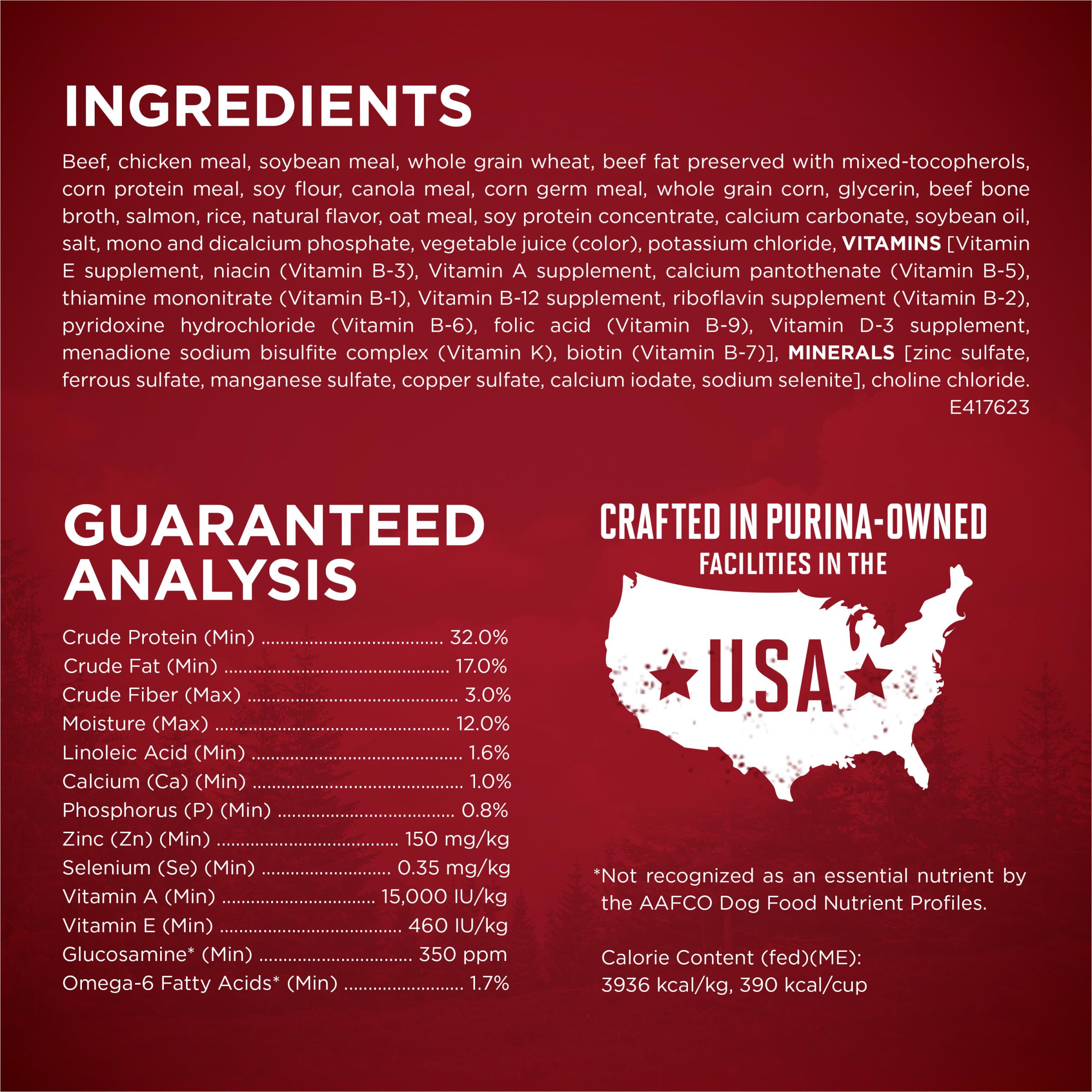 Purina ONE Natural High Protein Dry Dog Food Dry True Instinct with Real Beef and Salmon With Bone Broth and Added Vitamins, Min