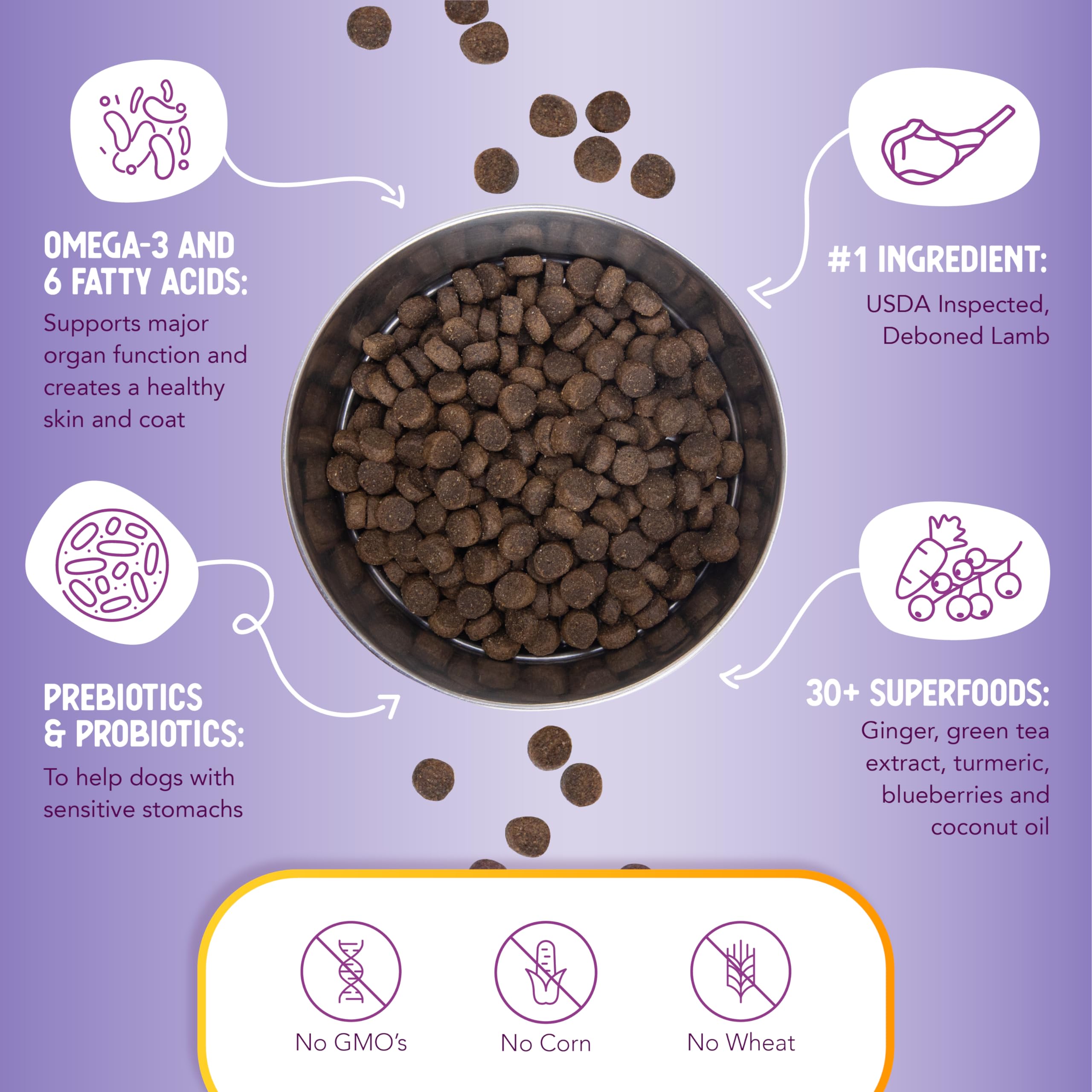 Health Extension Lamb & Brown Rice Dry Dog Food (4 lb / 1.81 kg) - Nutritious Free-Range Lamb Formula with Probiotics, Antioxida