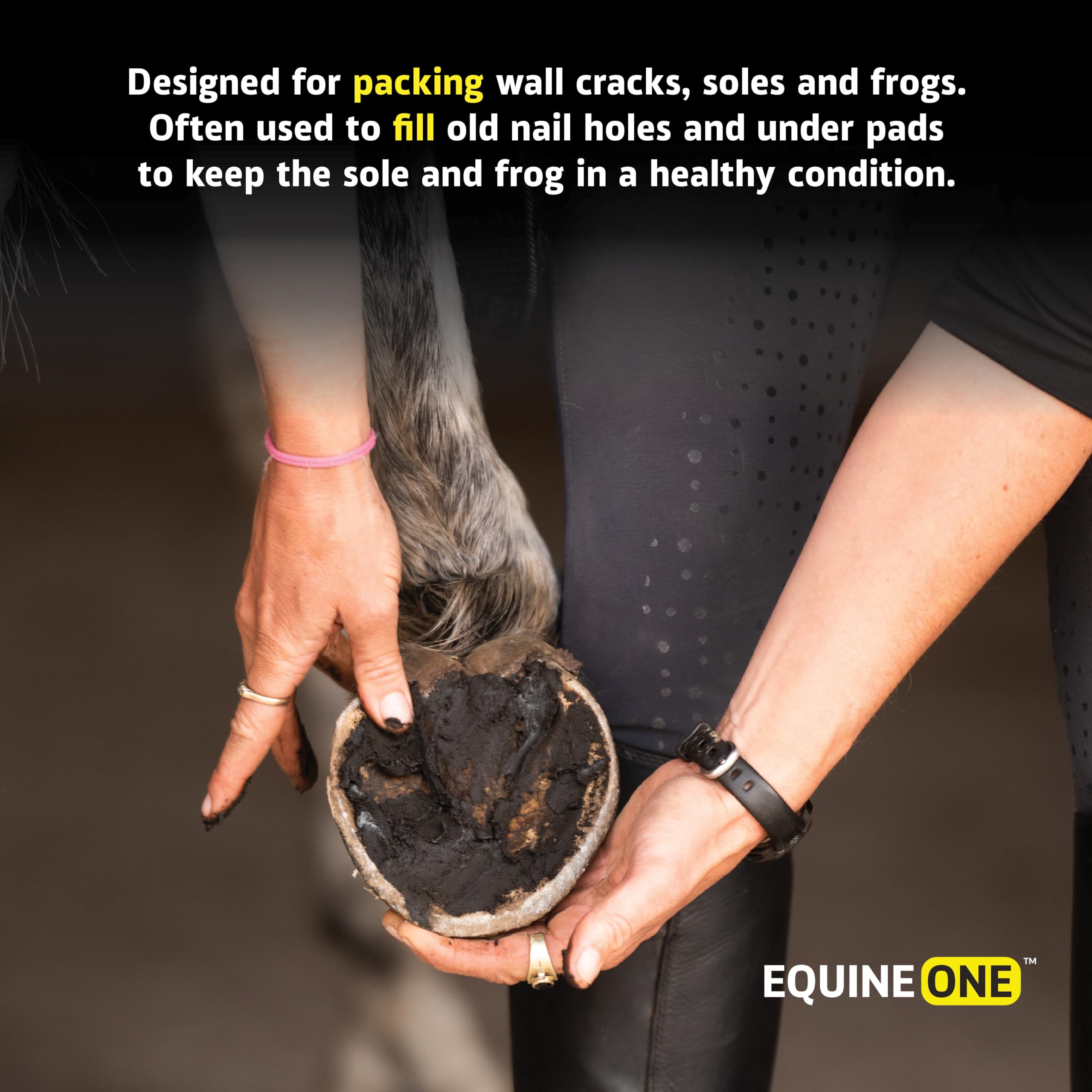 Equine One Hoof Mender Putty - White Line | Wall Separations | Old Nail Holes | Thrush - 100% All-Natural Hoof Care Product - Bi