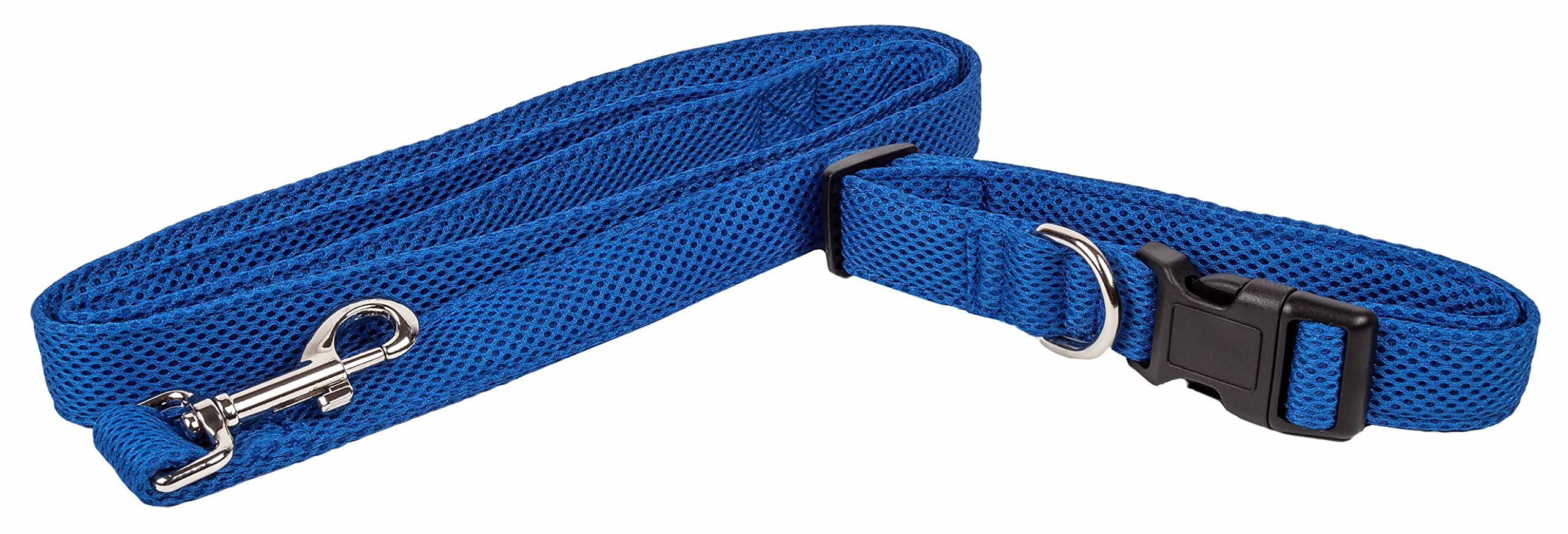 Pet Life ® 'Aero Mesh' 360 Degree Dual Sided Comfortable And Breathable Adjustable Fashion Mesh Dog Collar And Dog Leash For Small Medium And Large Dogs