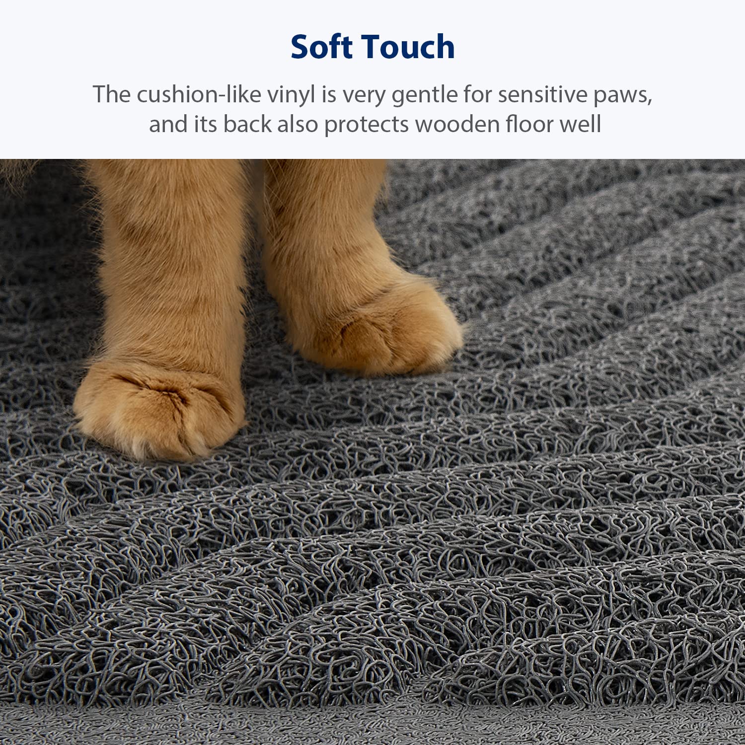 WePet Cat Litter Box Mat(No. 02-2), Kitty Premium PVC Pad, Durable Trapping Rug, Phthalate Free, Urine-Resistant, Scatter Contro