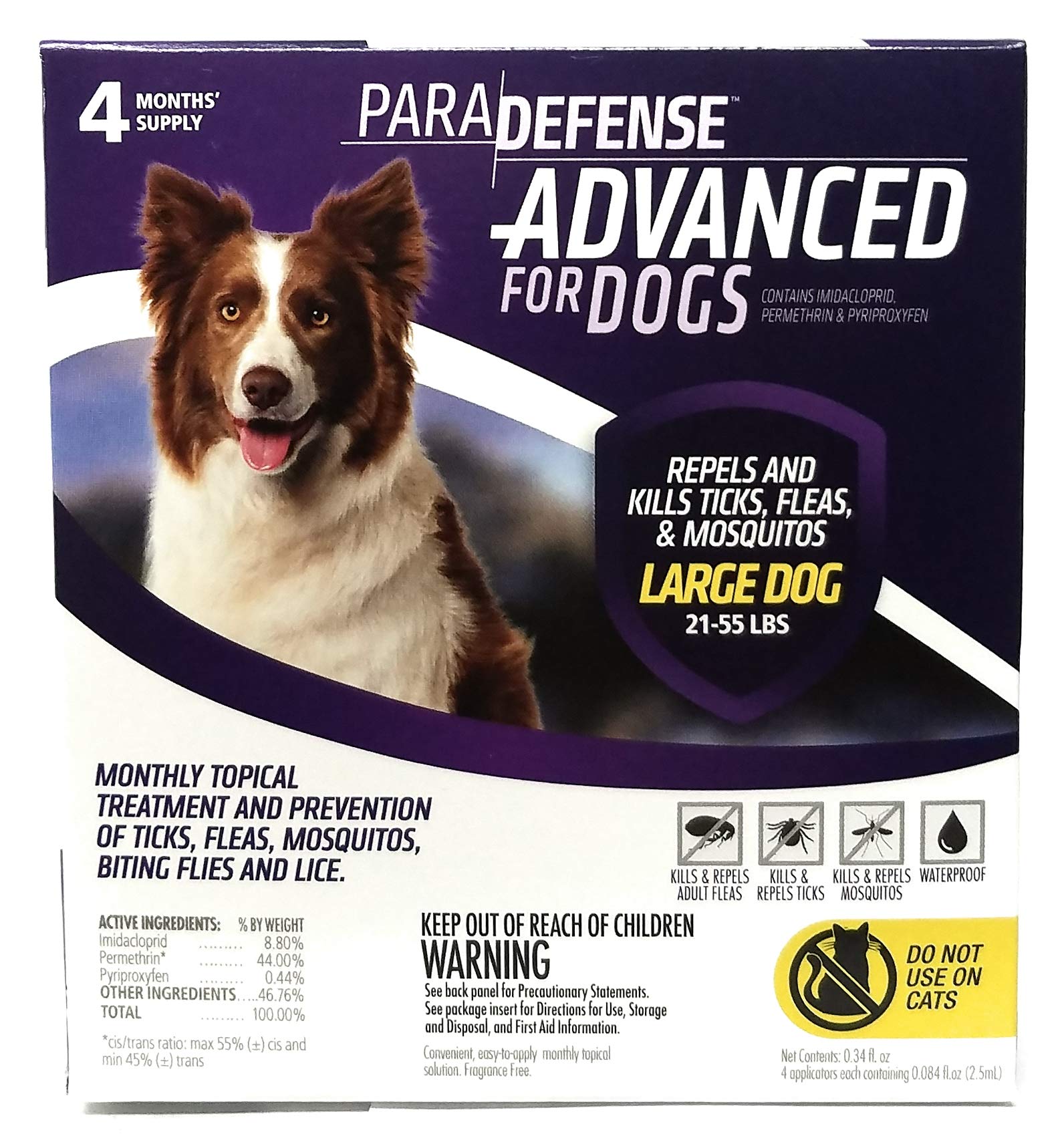 para Defense Advanced 21-55 lb Dog Pet Flea Control Supply, Large