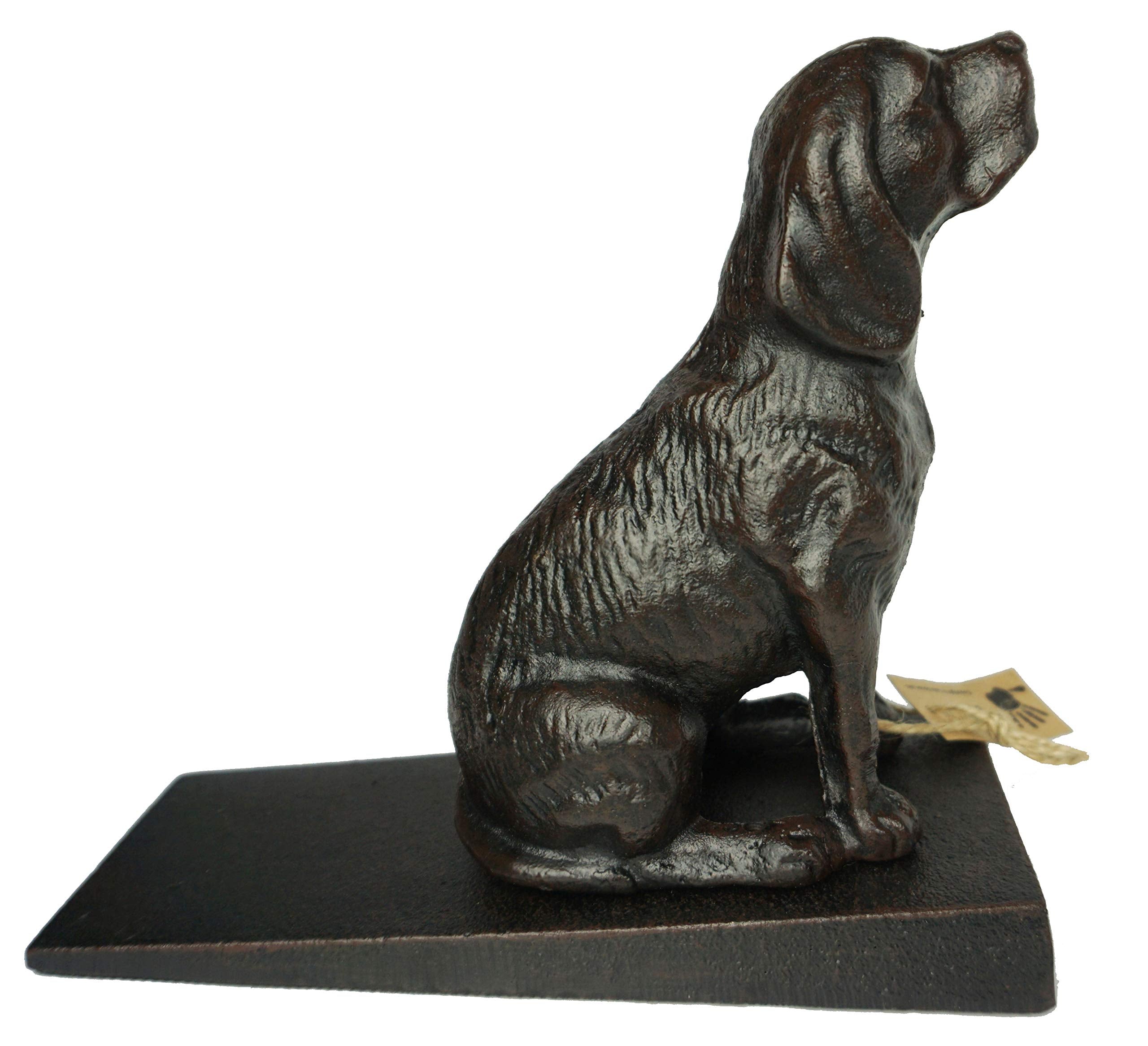 Lulu Decor Cast Iron Heavy Duty 6 Lbs 8 Oz Dog Door Stopper With Base, Measures 7' H, 3.5' W And 8.25' L, Cute, Good Looking Dog