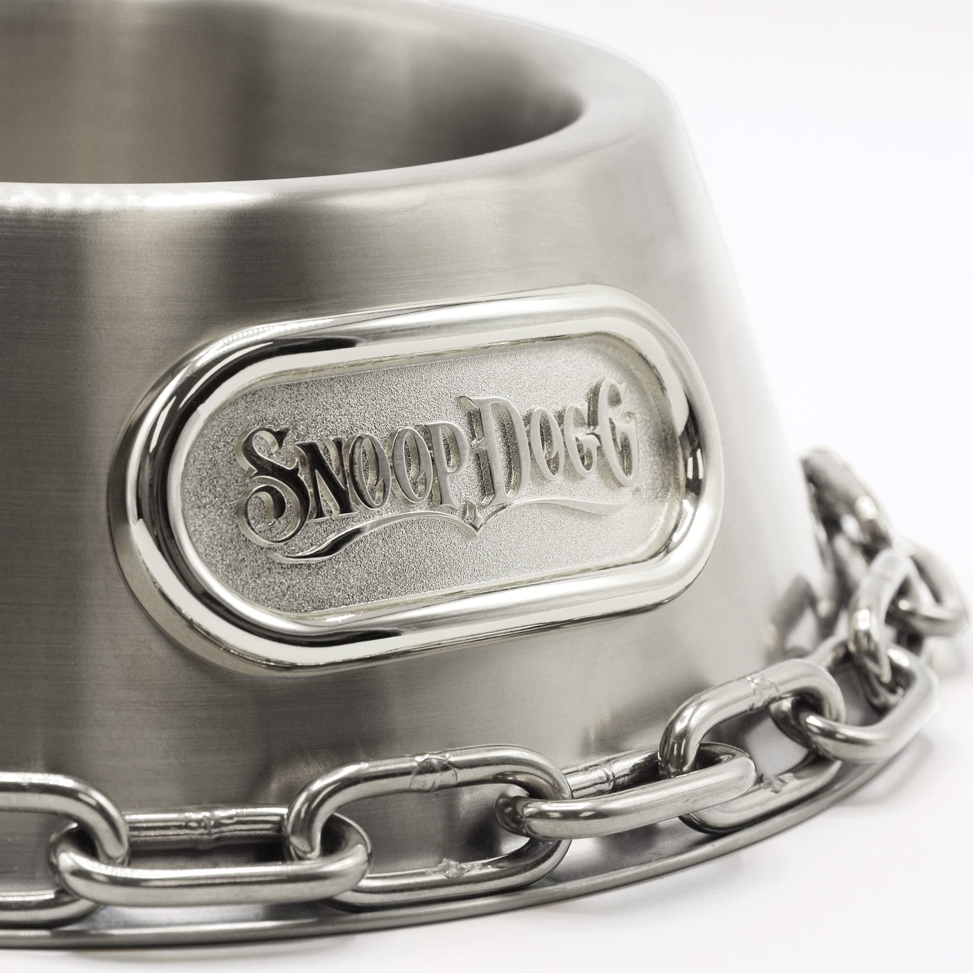 Snoop Doggies Doggs Deluxe Off The Chain Pet Bowl, Steel, Large