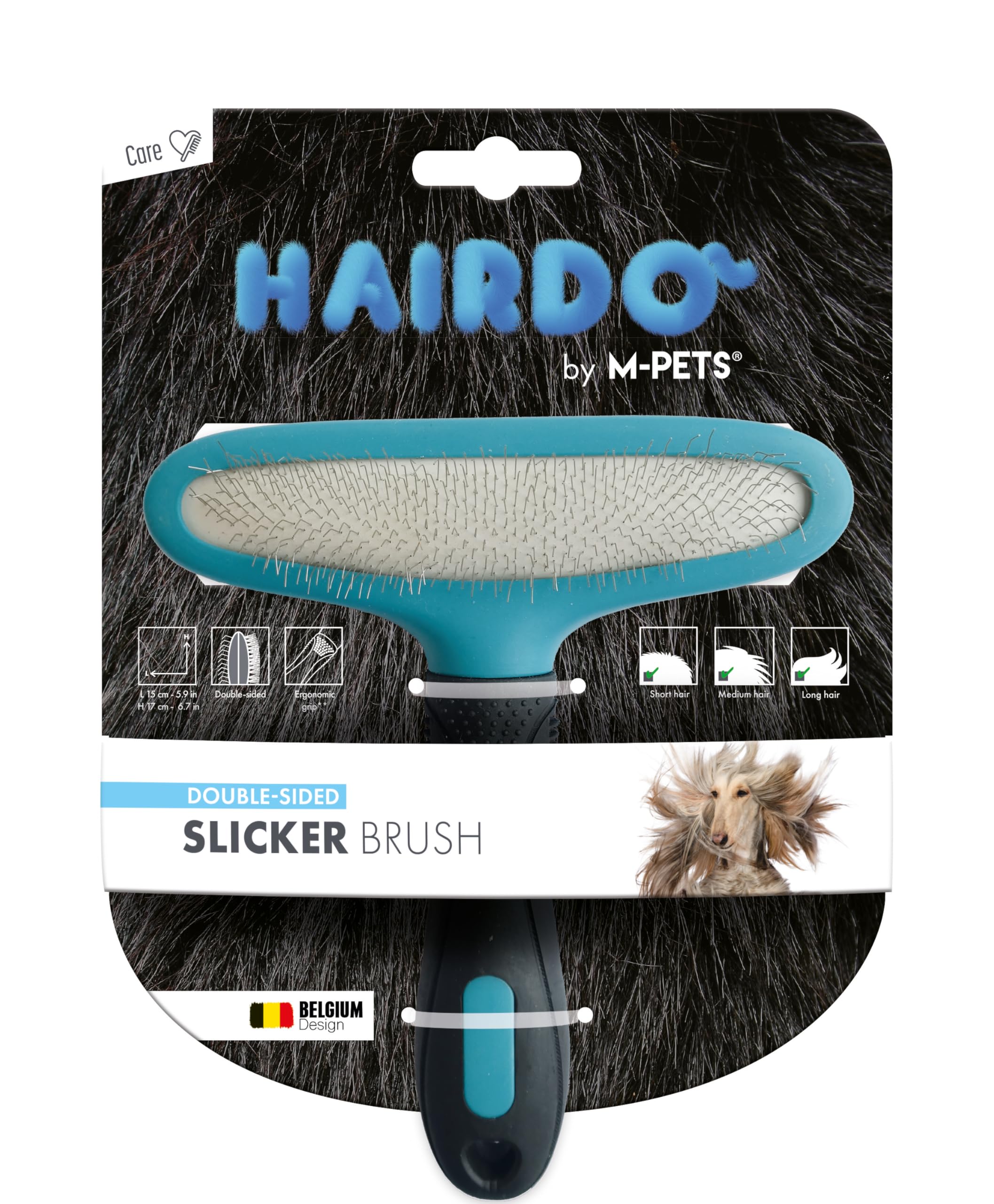 MPets DoubleSided Slicker Brush For Dogs And Cats 15X17 Cm