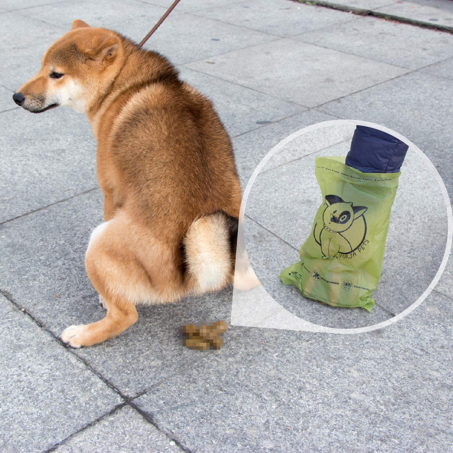 YORJA Dog Poop Bags - 720 Extra Thick, Leak Proof Waste Bags, Corn Starch Blend, Green+Yellow