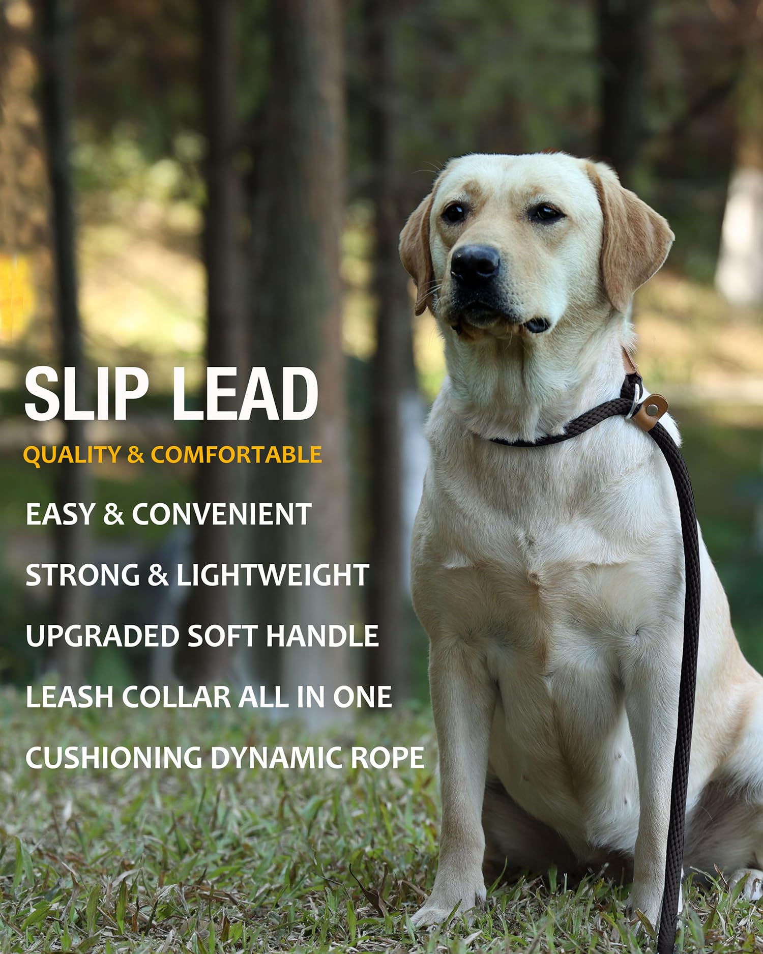 Lynxking Slip Lead Dog Leash 8 Ft X 1/2 Inches Strong Heavy Duty Dog Rope Leash Braided Comfortable Handle For Small Medium Large Dogs