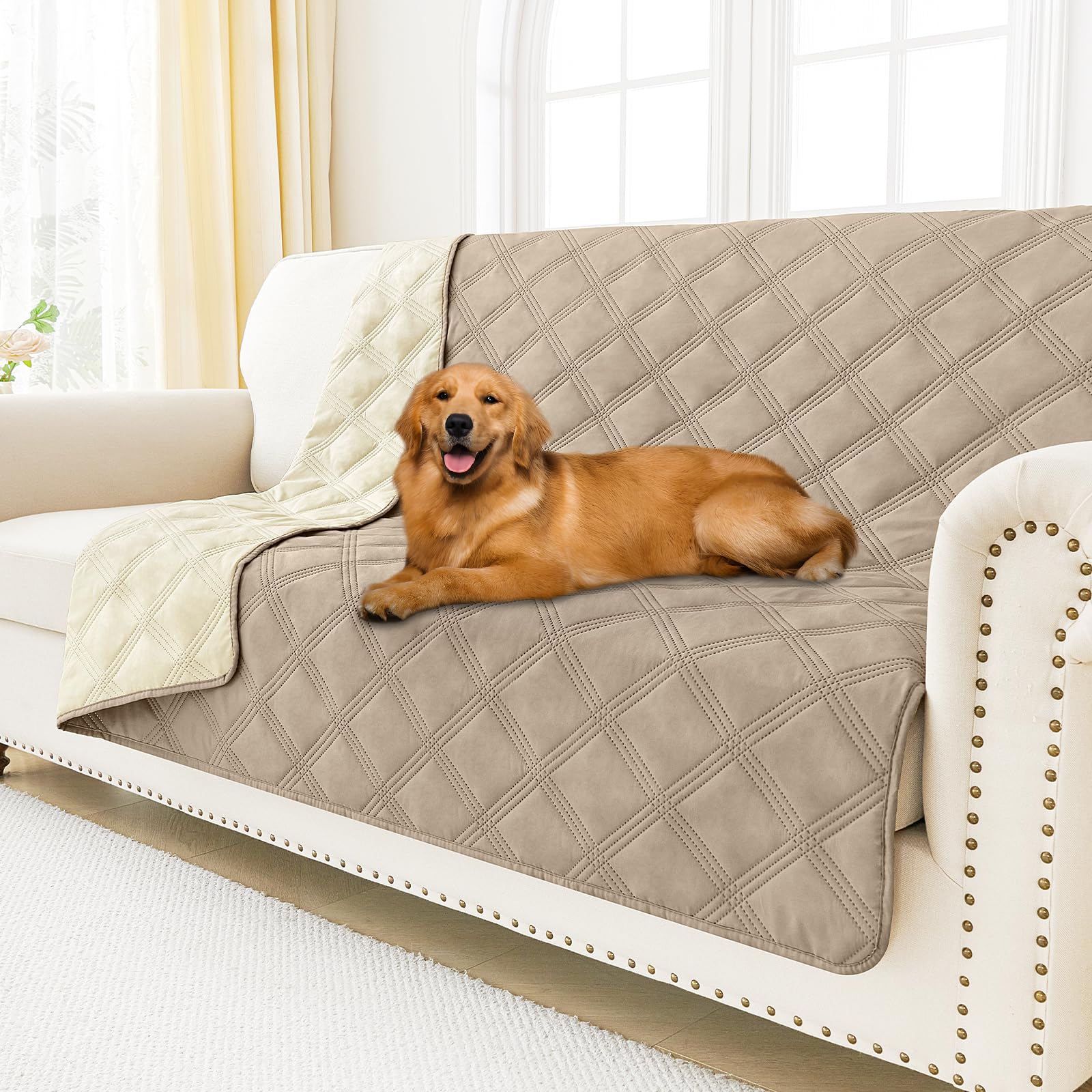 Smiry Waterproof Dog Bed Cover Blanket 68X82, Soft Reversible Pet Blanket, Washable Leakproof Cats Dogs Couch Cover For Sofa, Co