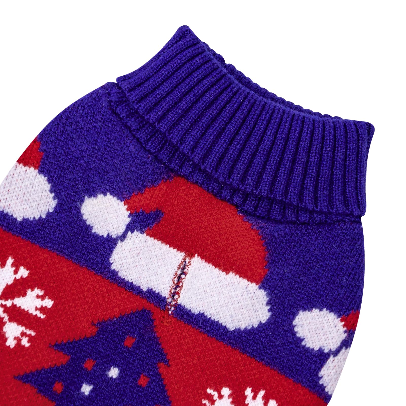 Cutebone Christmasdog Sweater For Small Medium Dogs X-Mas Knit Turtleneck Pet Winter Clothes Cat Apparel With Harness Hole