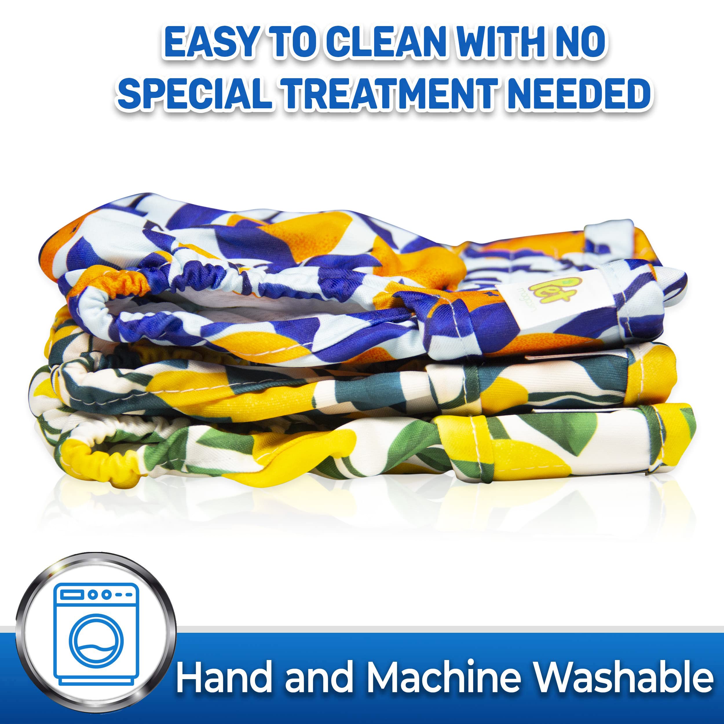 Pet Magasin Reusable Washable Dog Diapers (Pack Of 3), Highly Absorbent With Strong & Flexible Hook & Loop (Botanical Fruit, L (