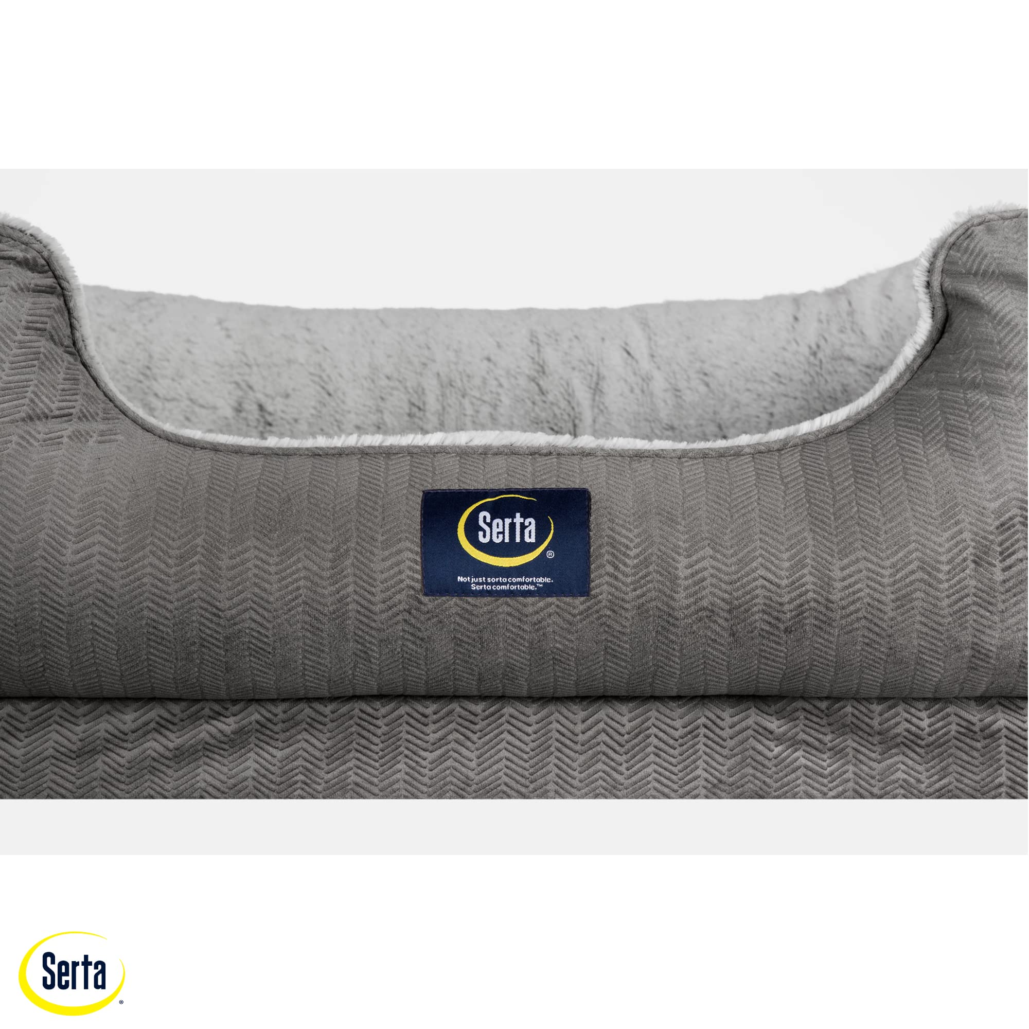 Serta Orthopedic Cuddler Dog Bed For Pets - Slate Gray (Large)