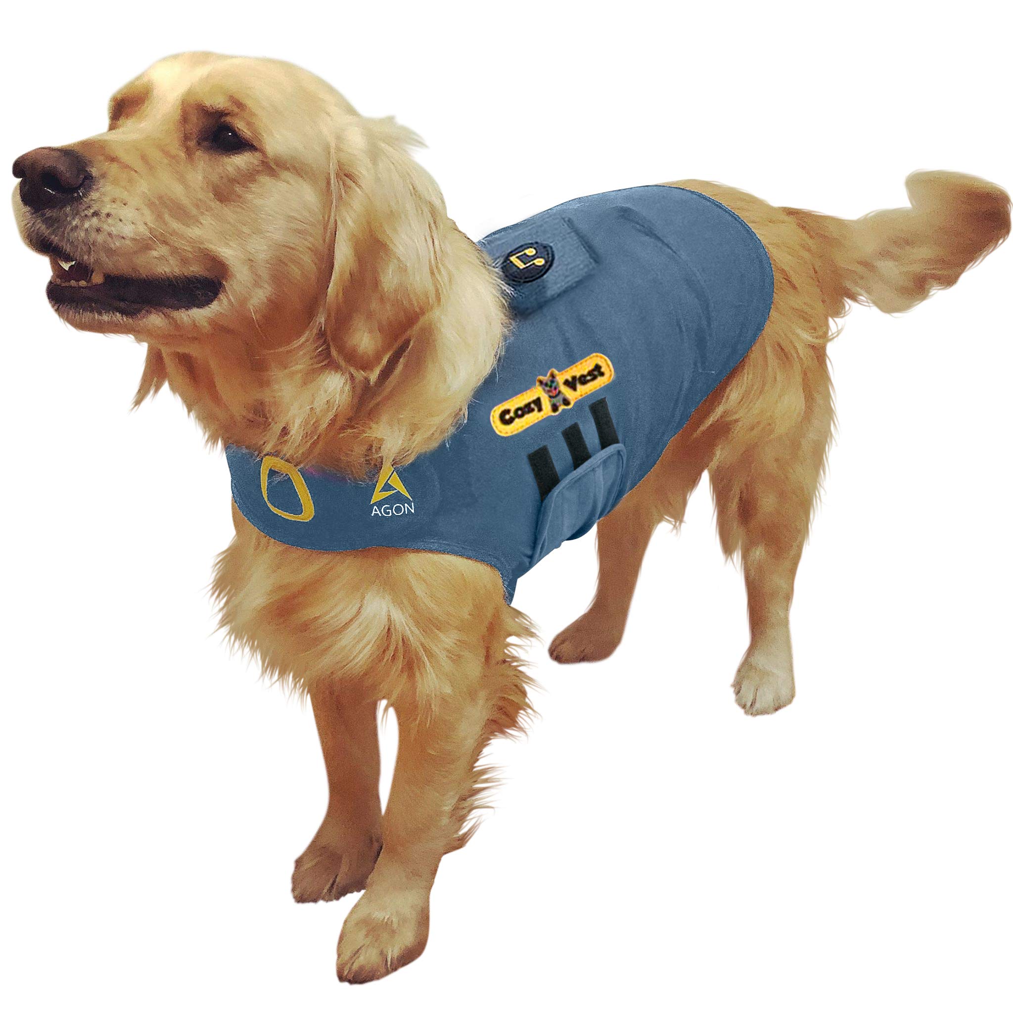 CozyVest 3-in-1 Dog Anxiety Vest, XL (Gray) - Nylon Coat with Music & Aromatherapy for Stress Relief during Thunderstorms and Fireworks