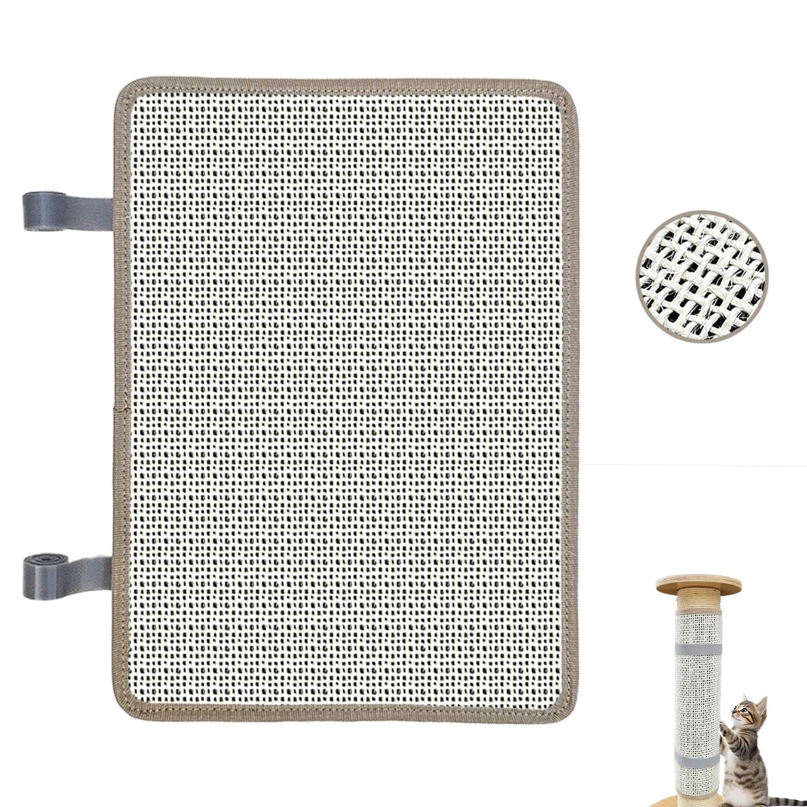 Deapher Cat Nail File Scratcher - Natural Sisal Scratching Pad with 80-Grit Aluminum Oxide, Wrap-Around Design for Cat Trees, Po