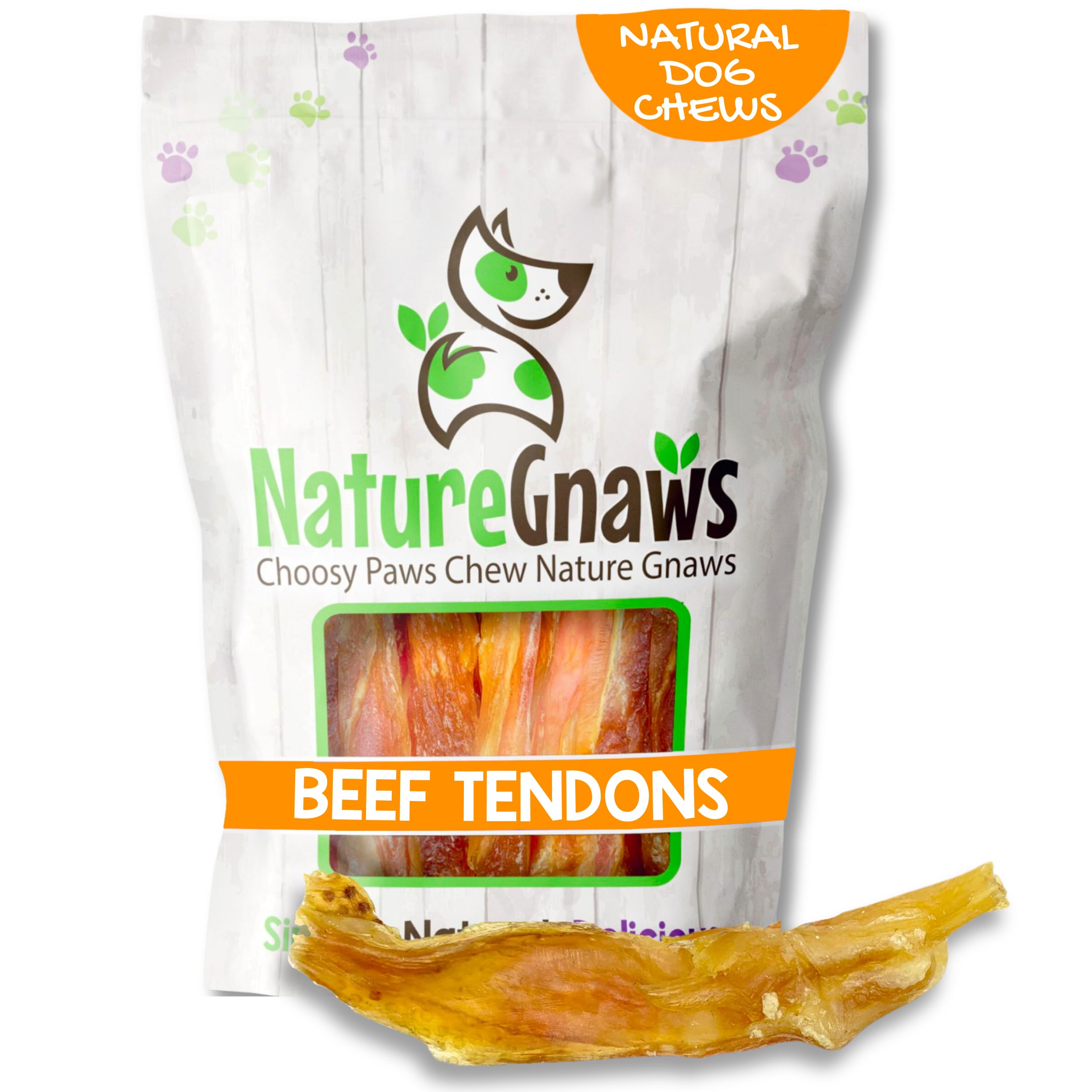 Nature Gnaws - Tendons for Dogs - Premium Natural Beef Dental Sticks - Single Ingredient - Long Lasting Tasty Dog Chew Treats -