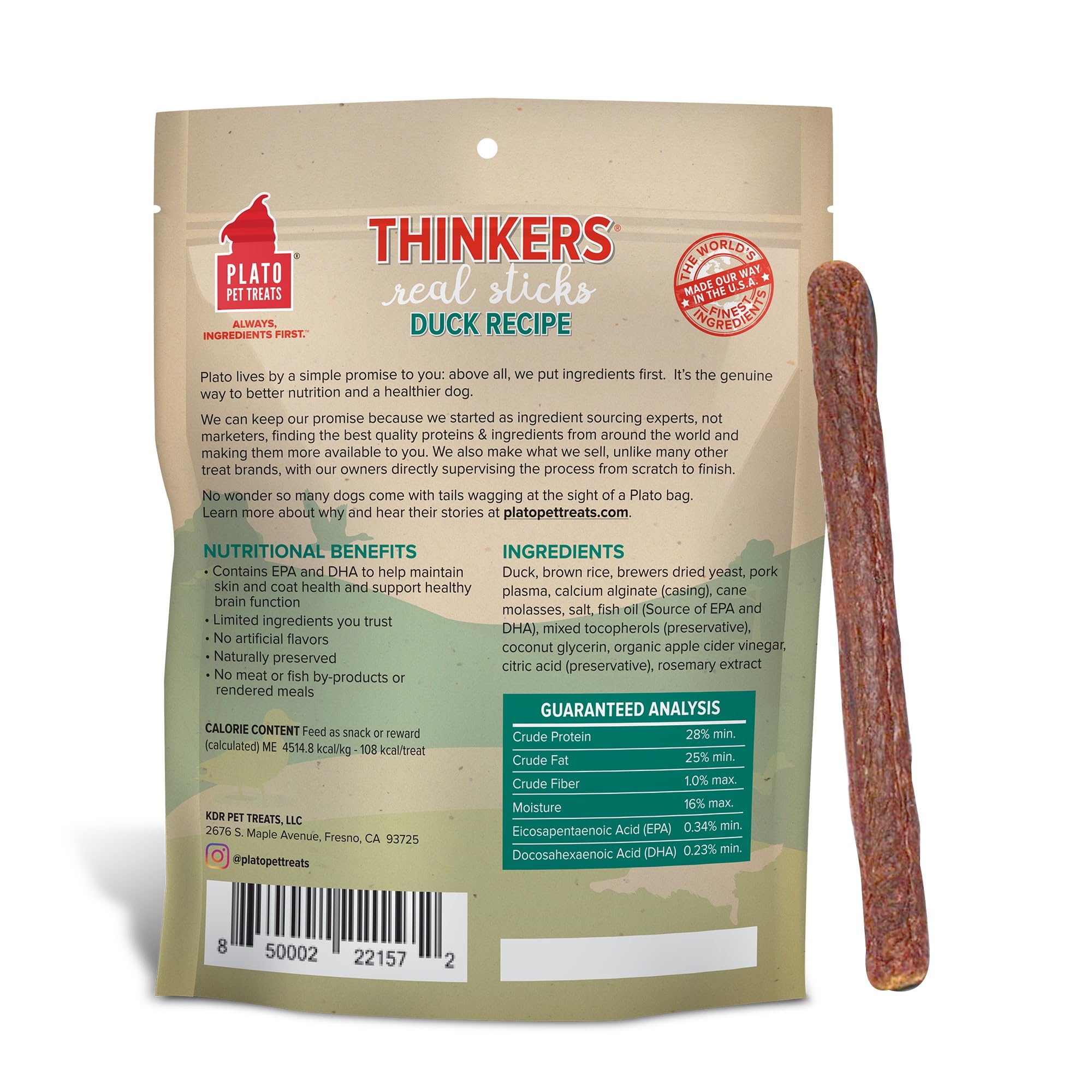 PLATO Thinkers Duck 18oz, Natural (850002221572)