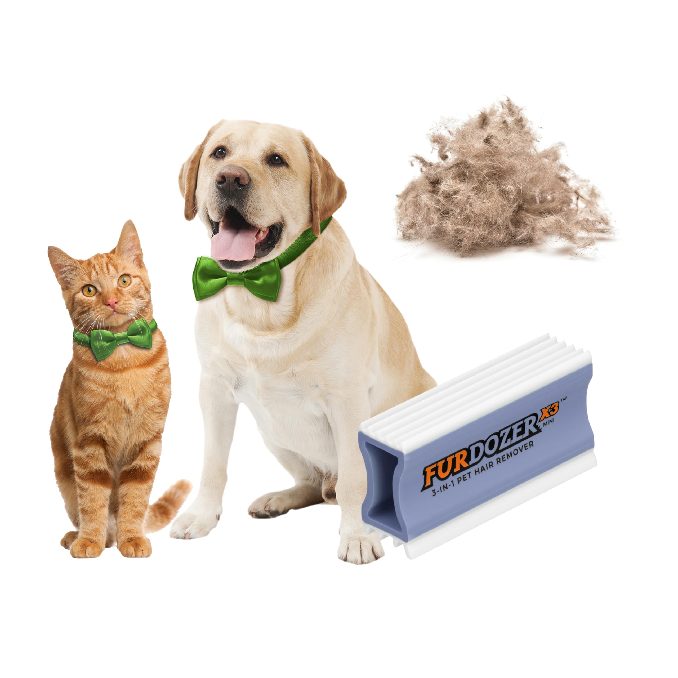 Furdozer X3 Mini Pet Hair Remover & Auto Detailing Tool - Cat & Dog Hair Remover For Carpet, Car Interior, Couch, Bedding, & Fur