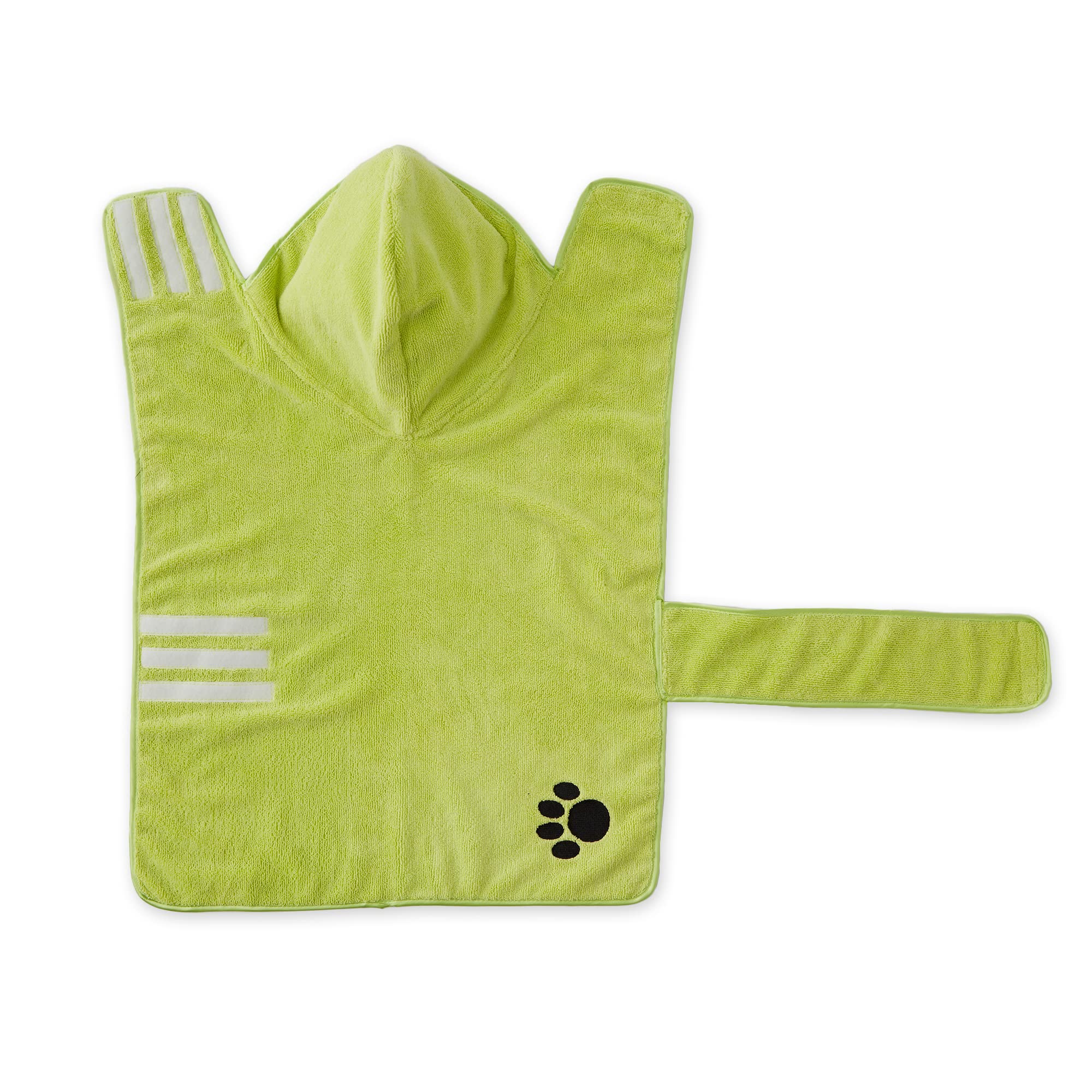 LETTUCE GREEN - EMBROIDERED PAW LARGE PET ROBE