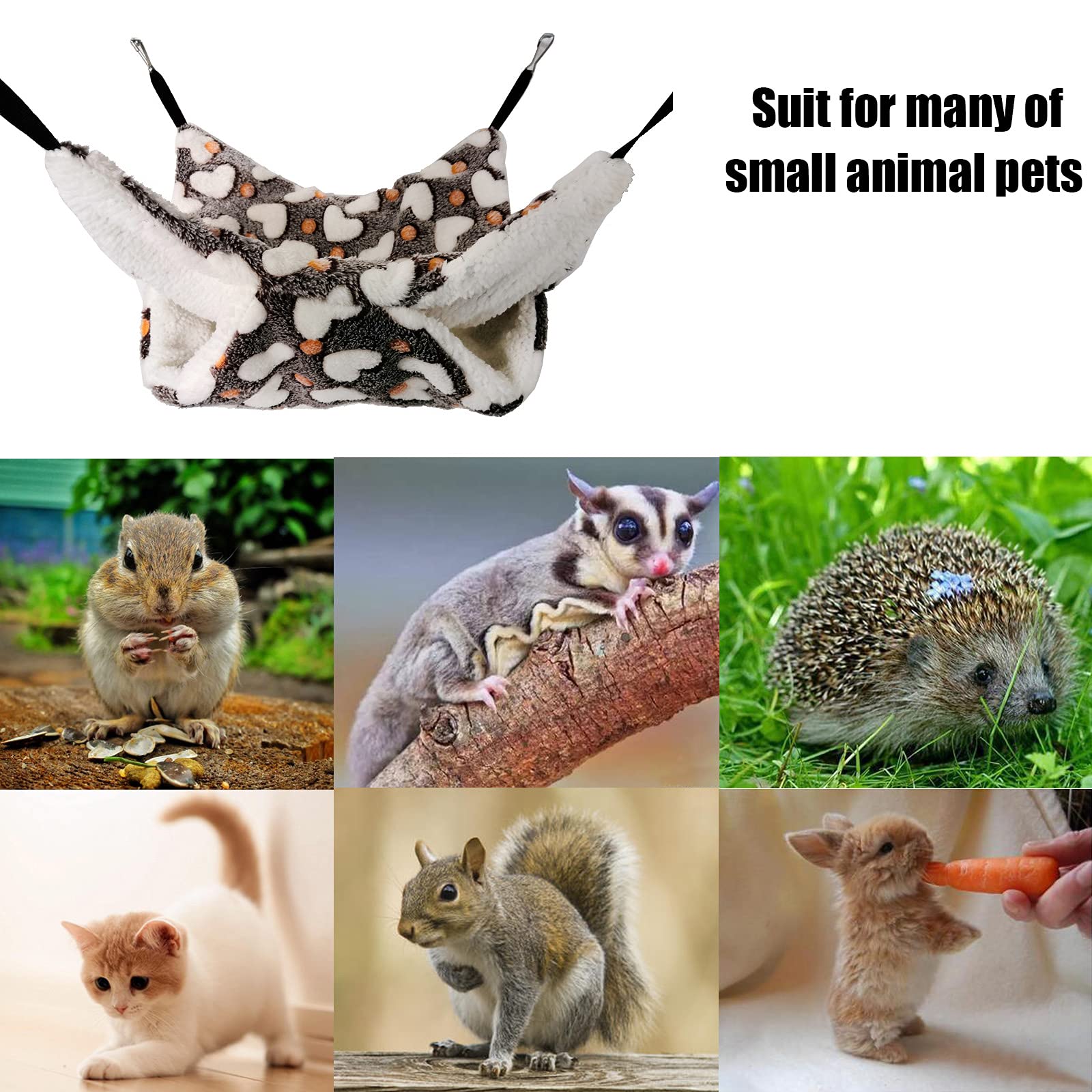 Eismc2 2 Pieces Small Animals Pet Cage Hammock Hanging Tunnel, Guinea Hammock Bed Accessories For Ferret Rat Chincilla (Purple)