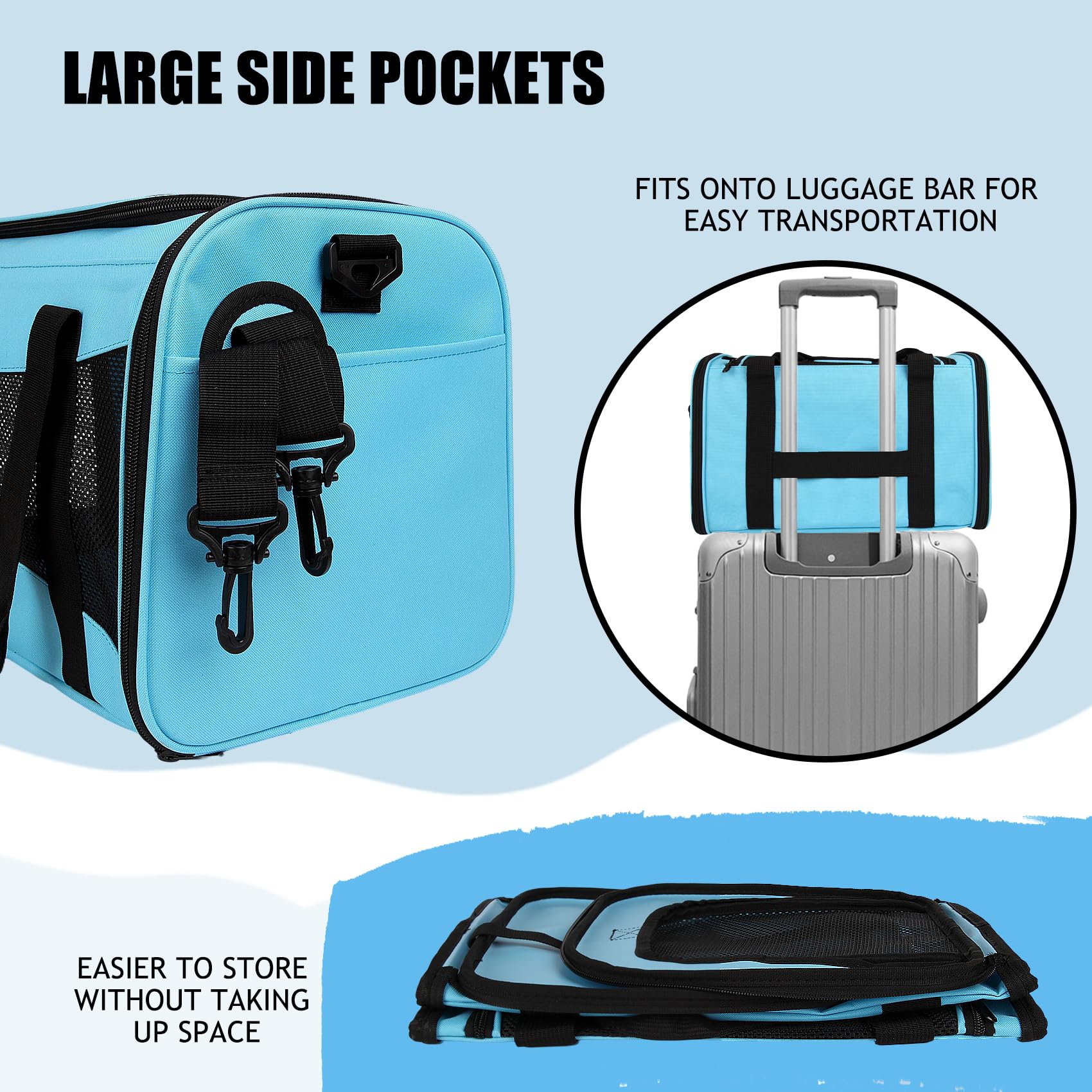 Yipincover Carriers Soft-Sided Pet Carrier Large Carrier For Medium Large Cats Dogs Under 35Lbs,Breathable Ventilated Design,Col